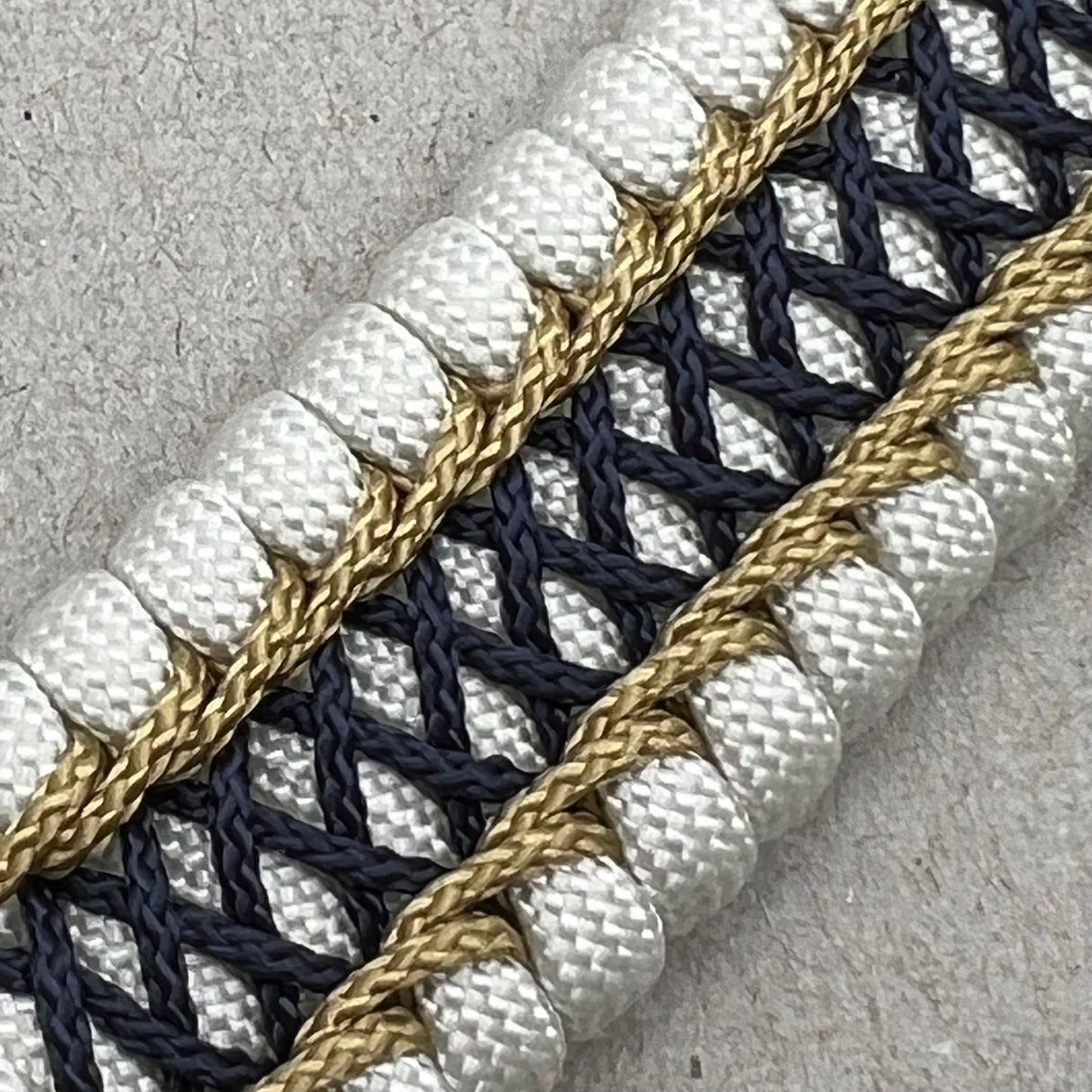United States Navy bracelet-White, Navy Blue & Gold