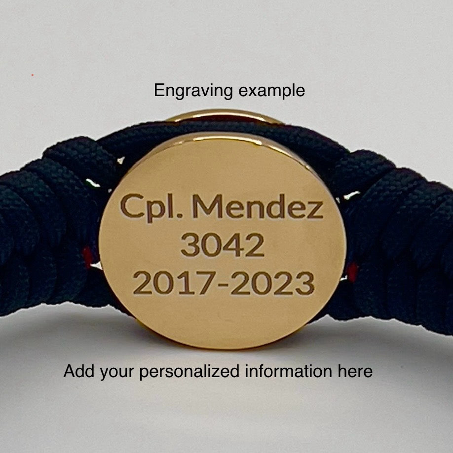 US Marine Corps bracelet | Gold EGA | Navy Blue, Red & Black