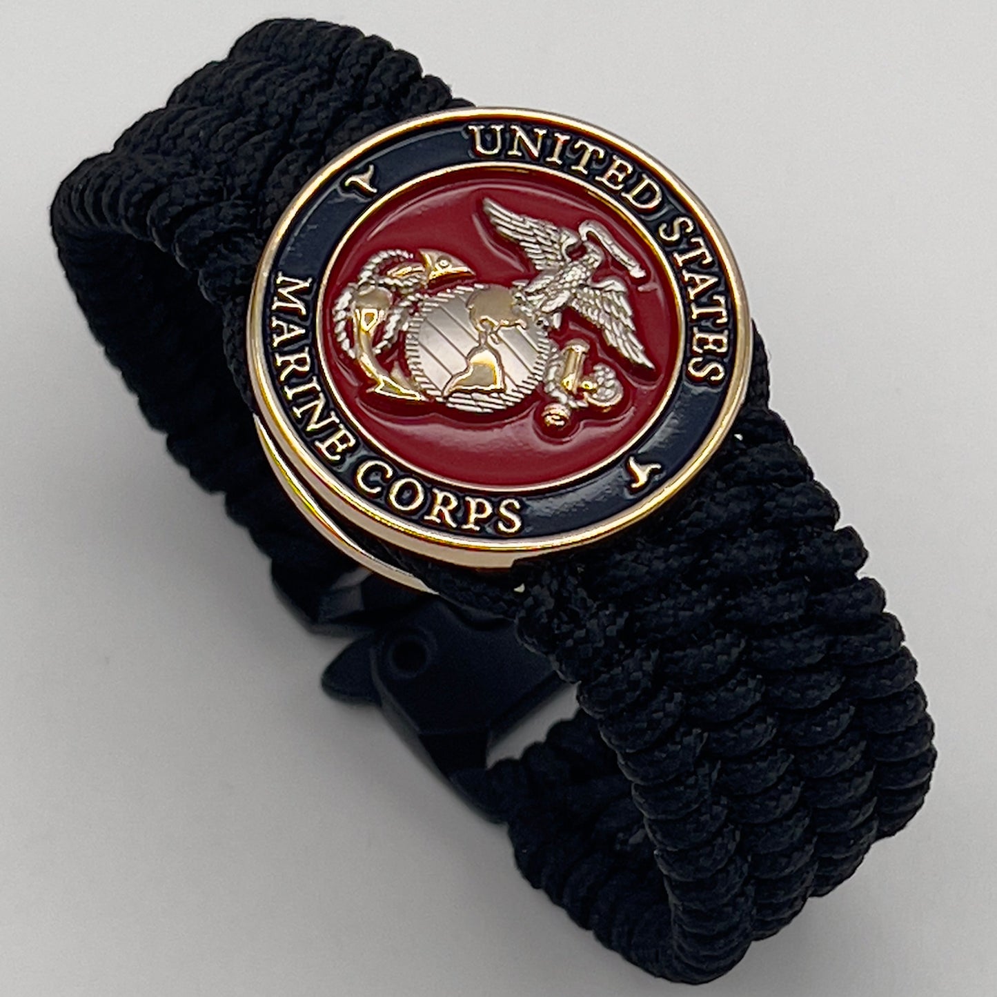 USMC Punisher bracelet | Silver & Gold EGA | Ultra thin & comfortable weave