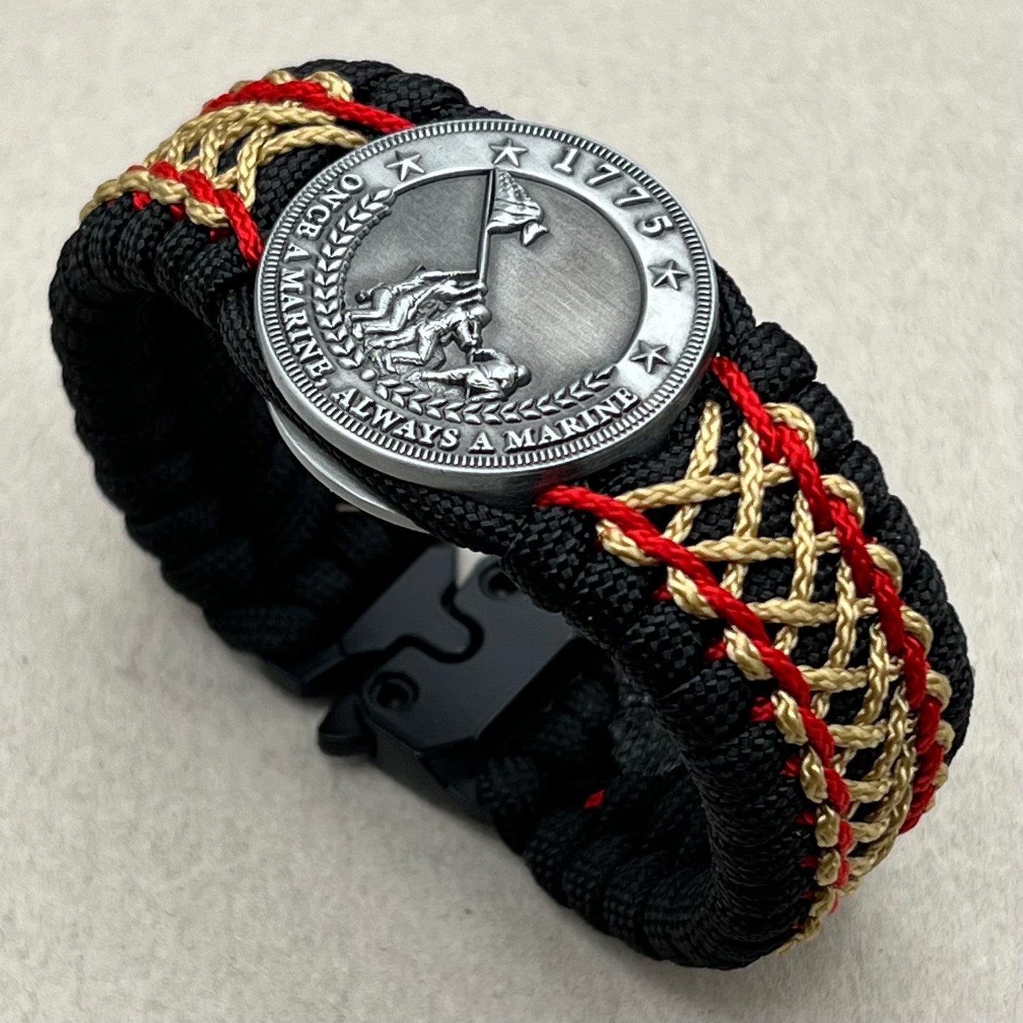 USMC Iwo Jima bracelet-Red & Gold