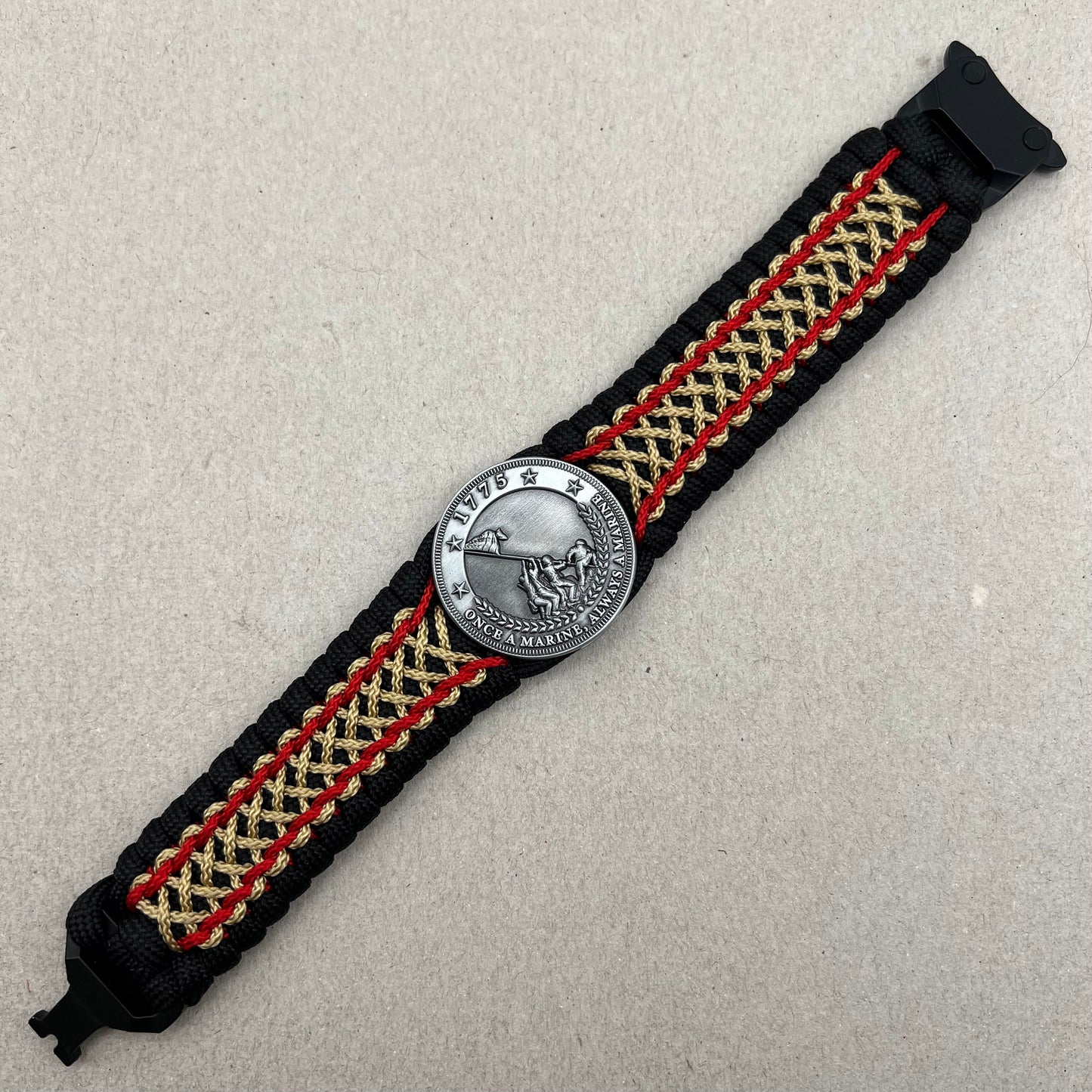 USMC Iwo Jima bracelet-Red & Gold