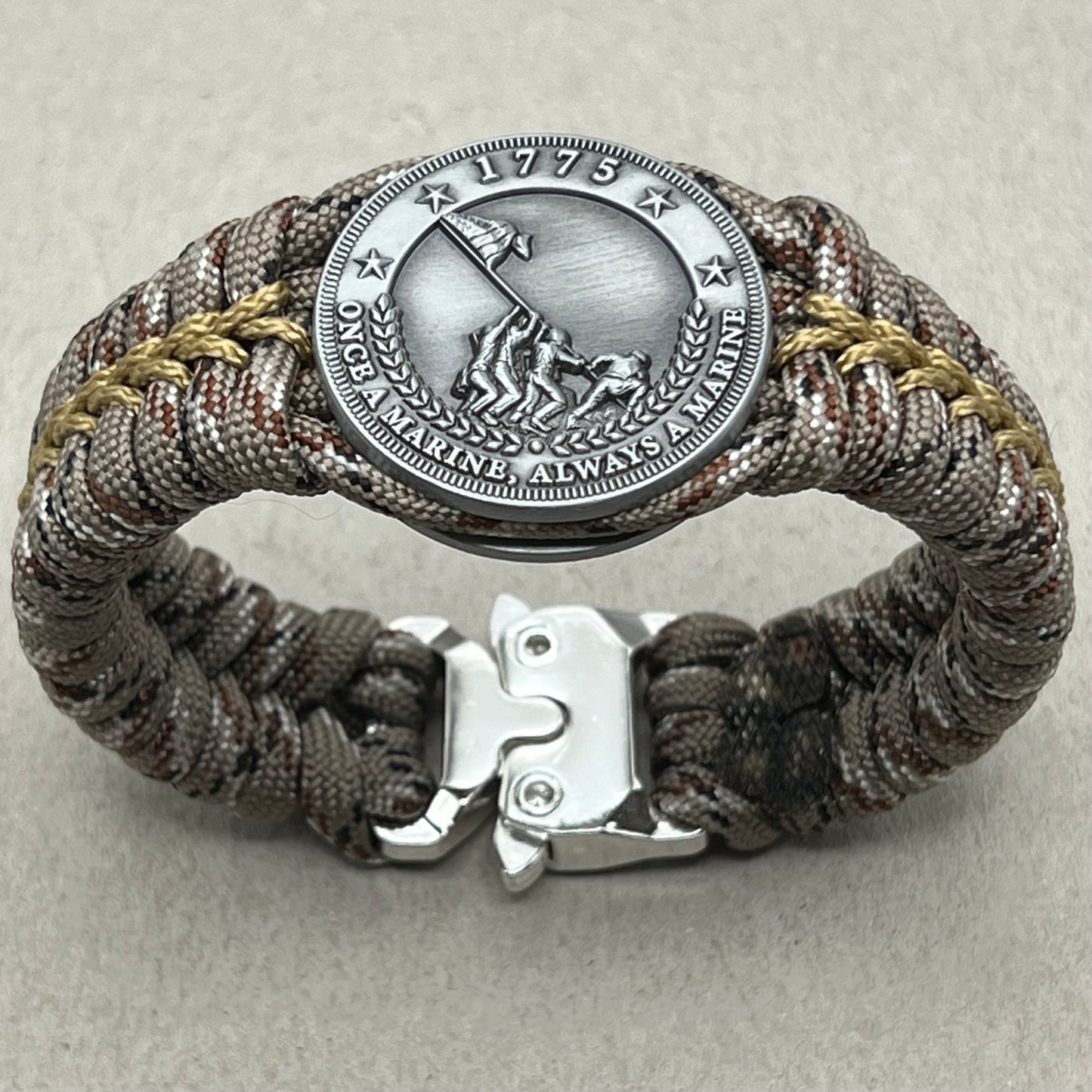 USMC Iwo Jima bracelet-Camo & Gold