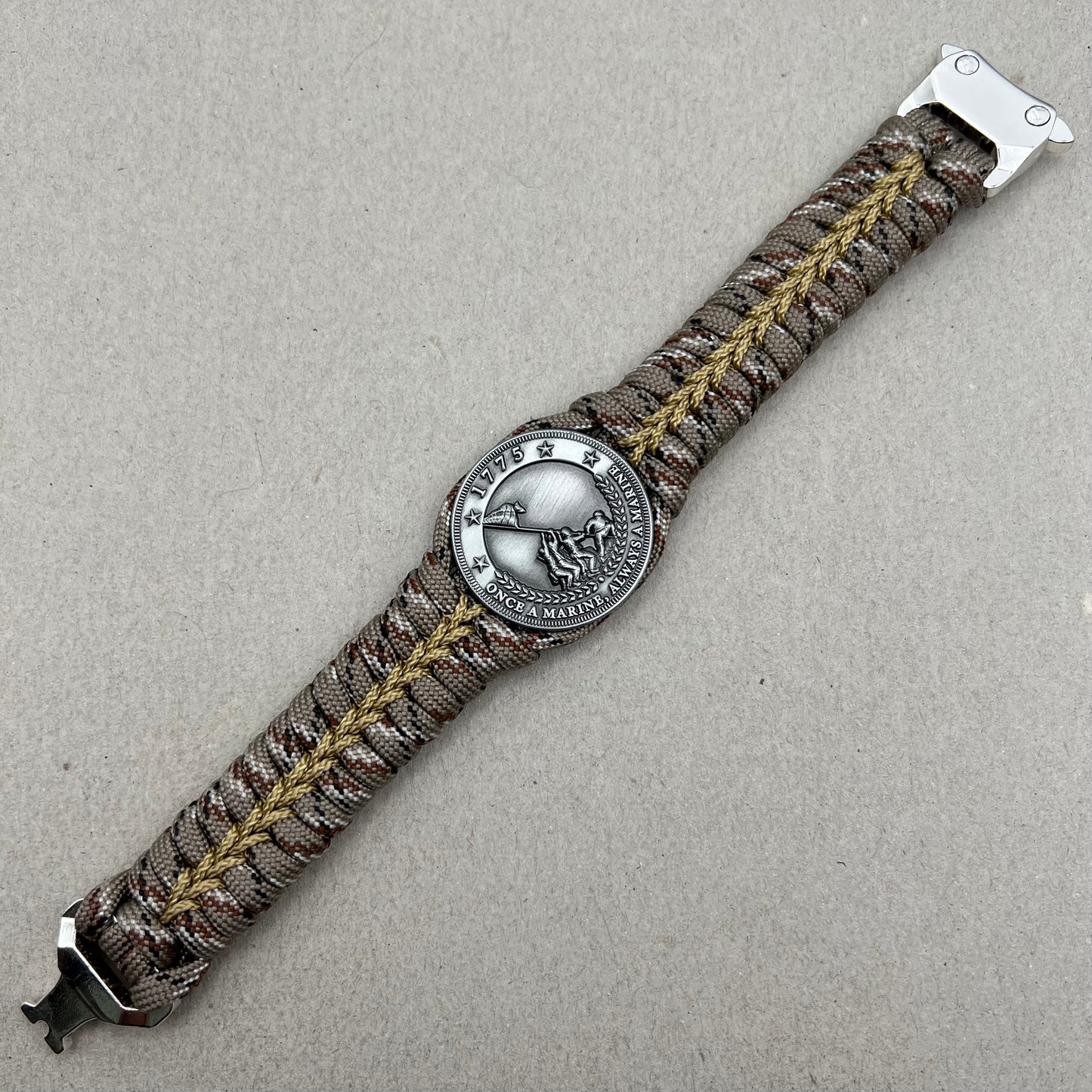 USMC Iwo Jima bracelet-Camo & Gold