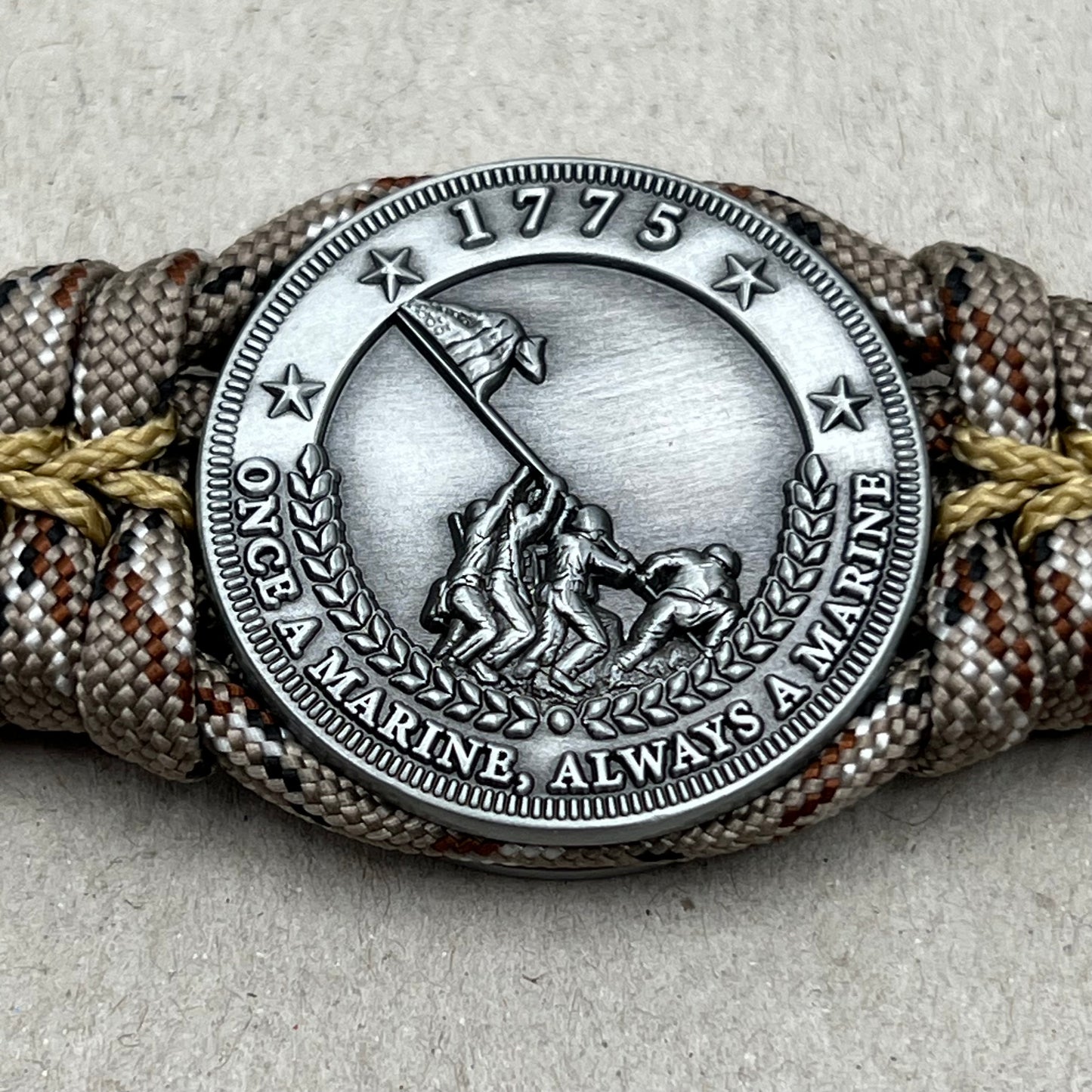USMC Iwo Jima bracelet-Camo & Gold
