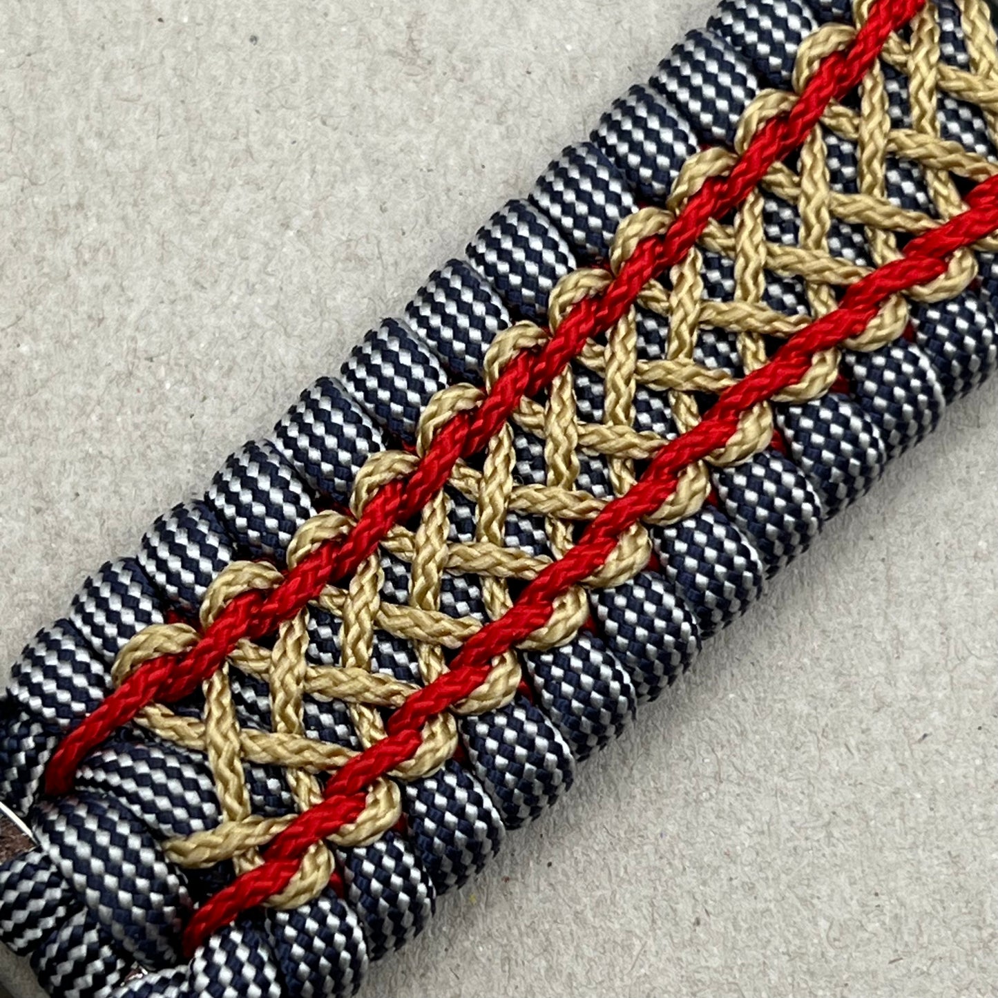 USMC Iwo Jima bracelet-Navy Blue/White, Red & Gold