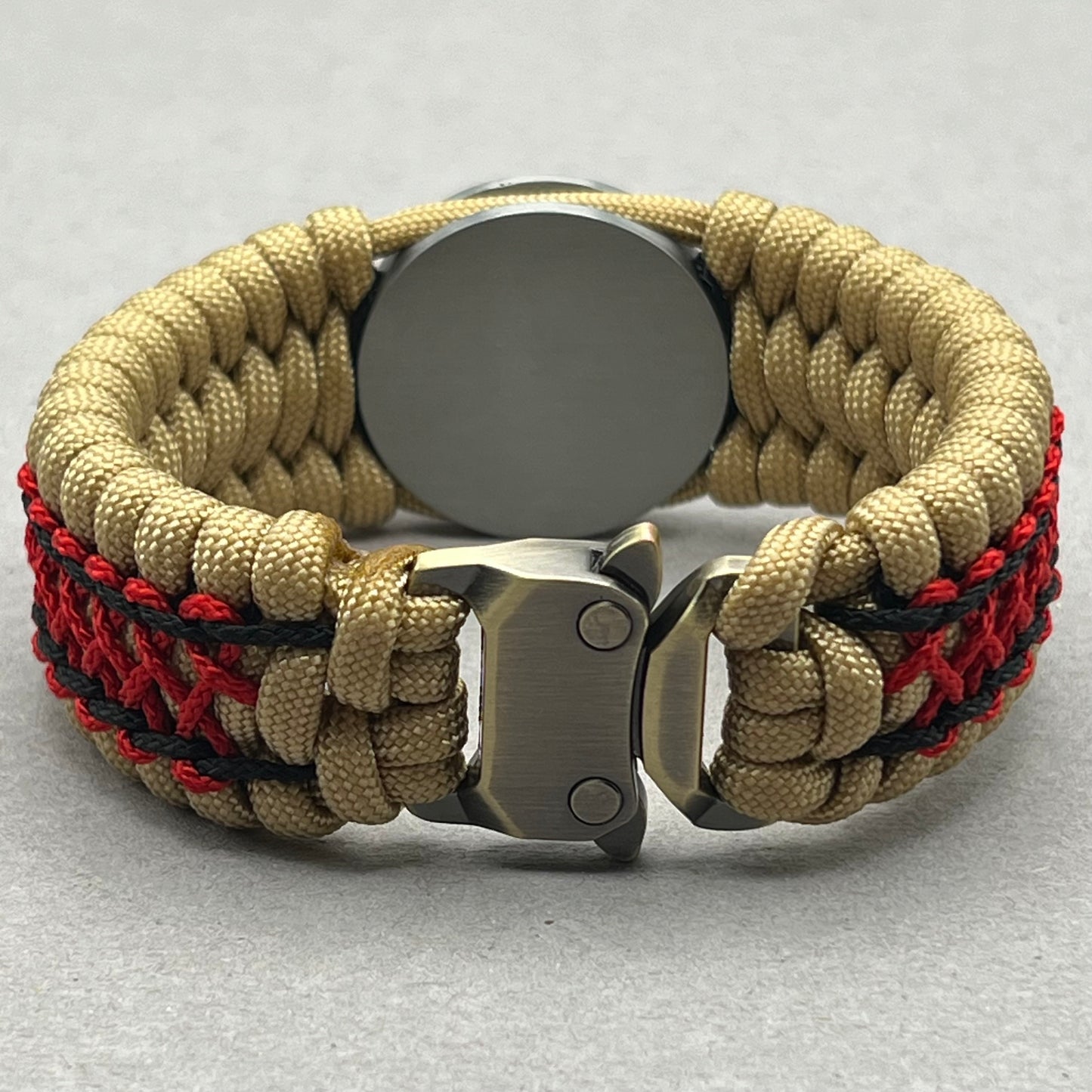 United States Marine Corps Iwo Jima handcrafted paracord bracelet. 3D UV printed injection molded beaded medallion.