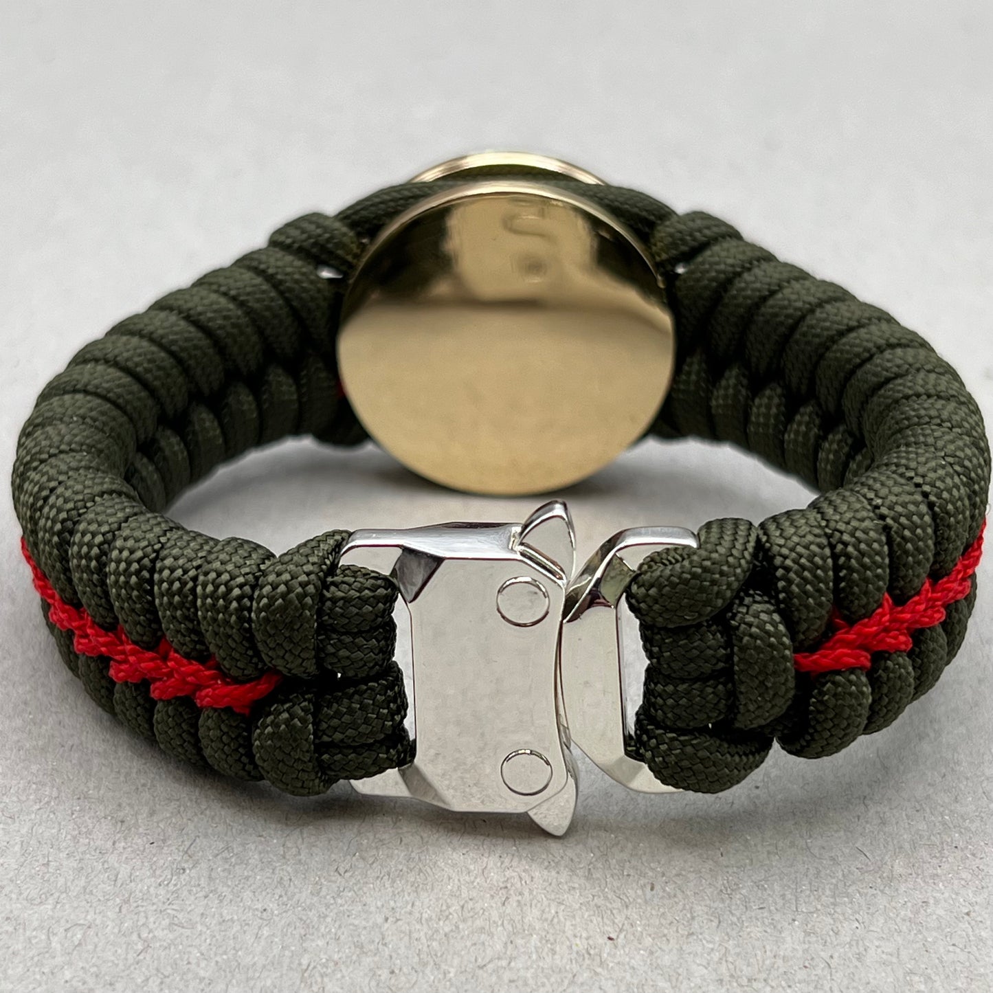 Marine Corps bracelet-Officer EGA-Olive Drab & Red