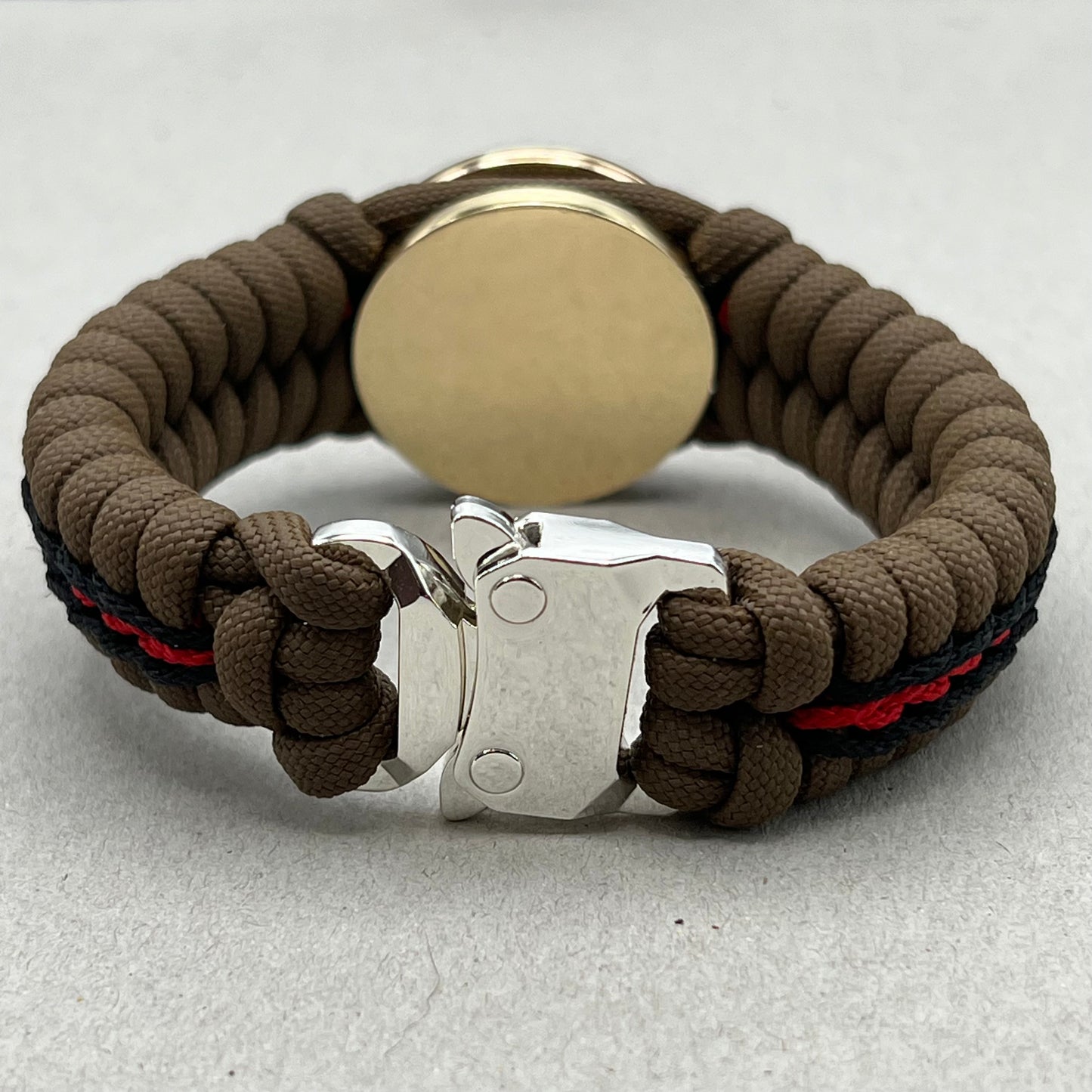 Marine Corps bracelet-Officer EGA-Coyote Brown, Red & Black