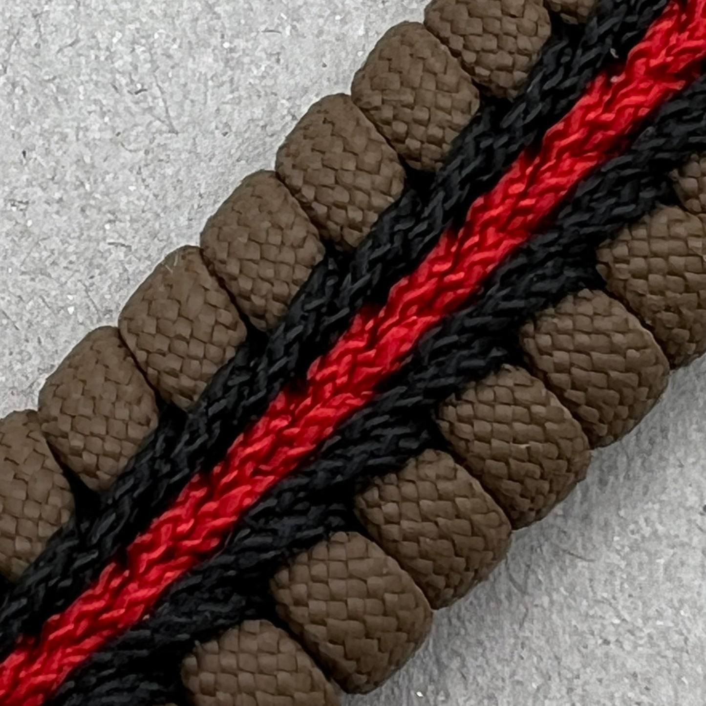 Marine Corps bracelet-Officer EGA-Coyote Brown, Red & Black