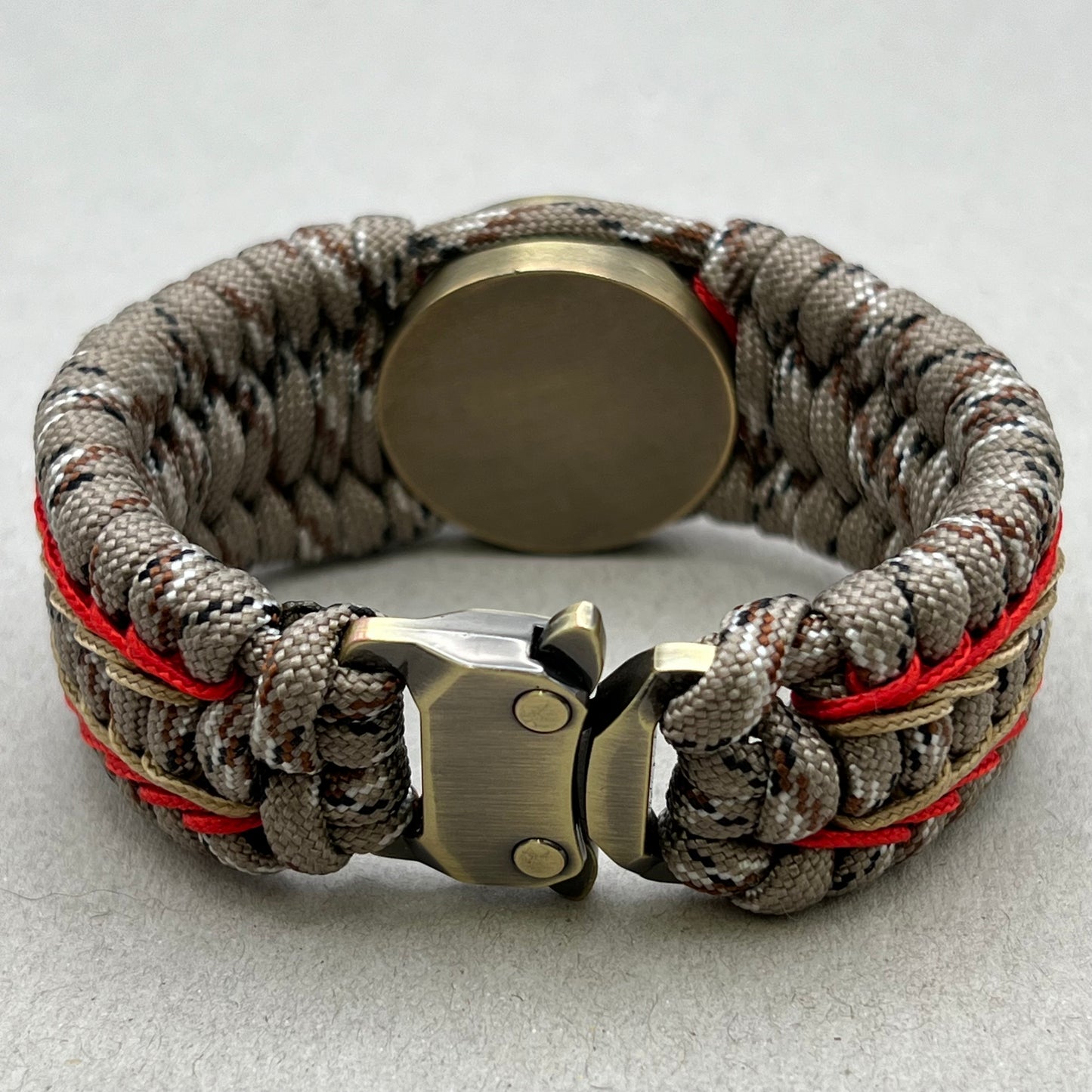 USMC bracelet-Antique Brass EGA-Desert Camo, Red & Gold