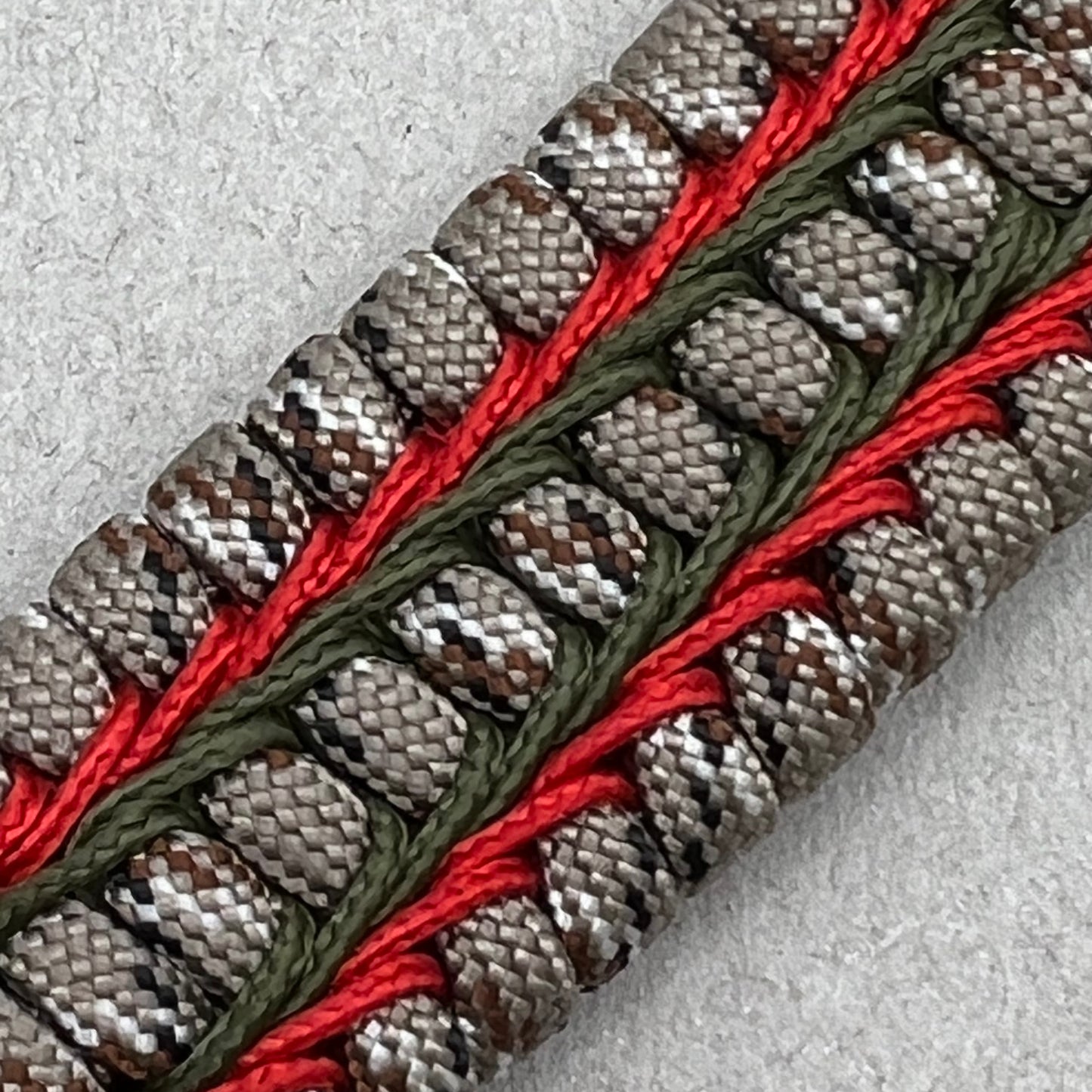 USMC bracelet-Antique Brass EGA-Desert Camo, Red & OD