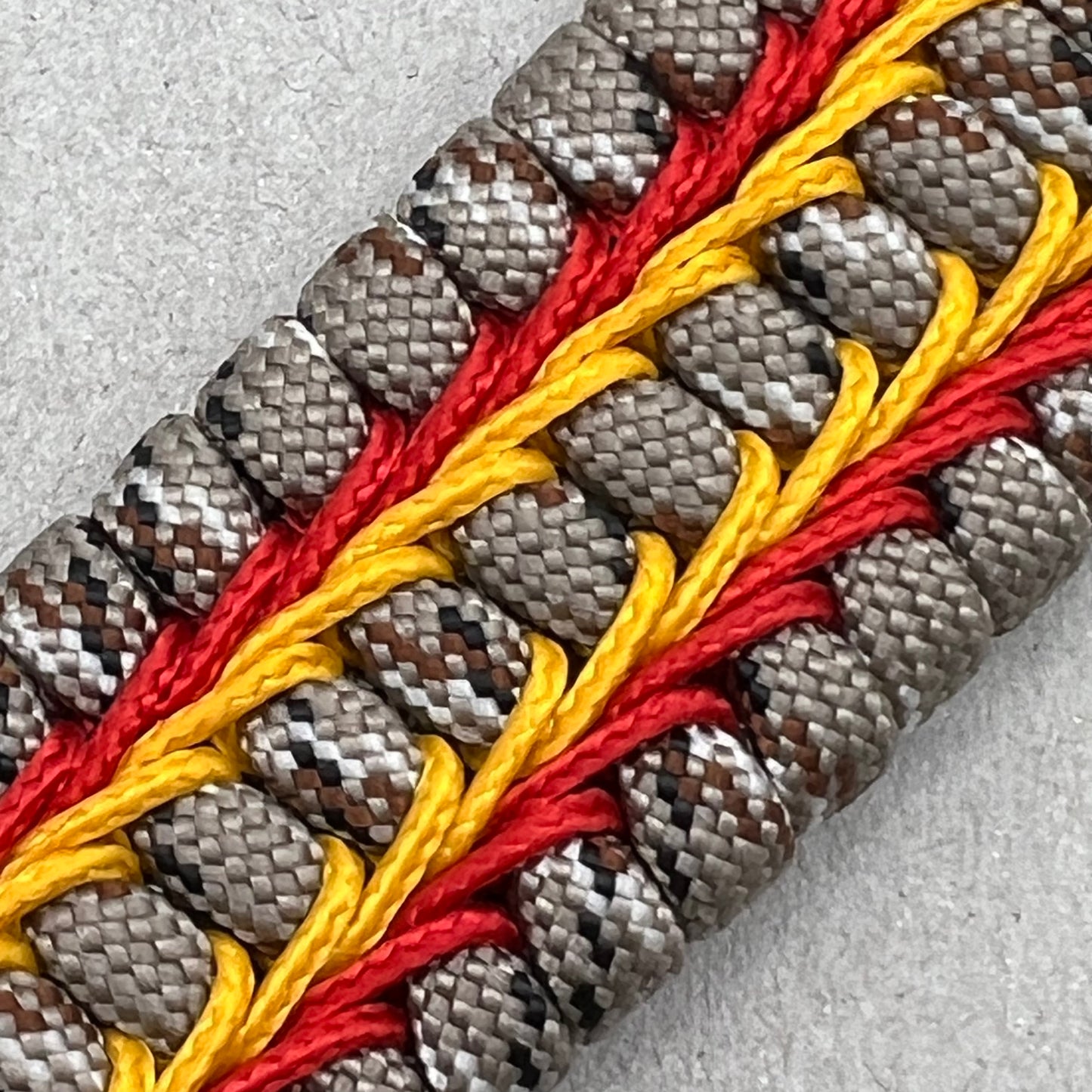 USMC bracelet-Antique Brass EGA-Desert Camo, Red & Yellow