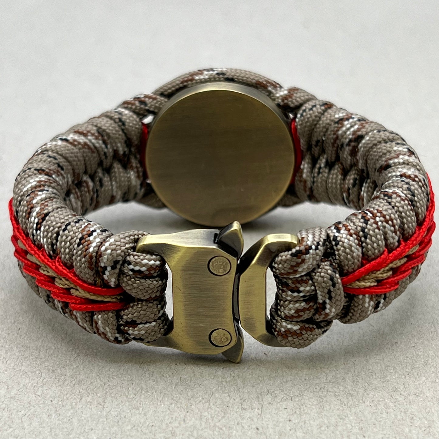 USMC bracelet-Antique Brass EGA-Desert Camo, Red & Gold