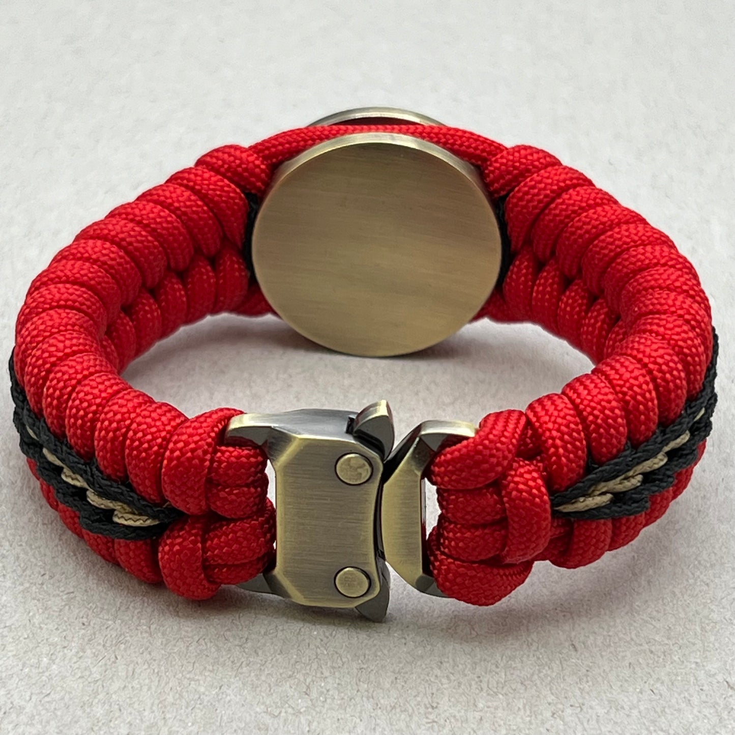 USMC bracelet-Antique Brass EGA-Red, Black & Bronze