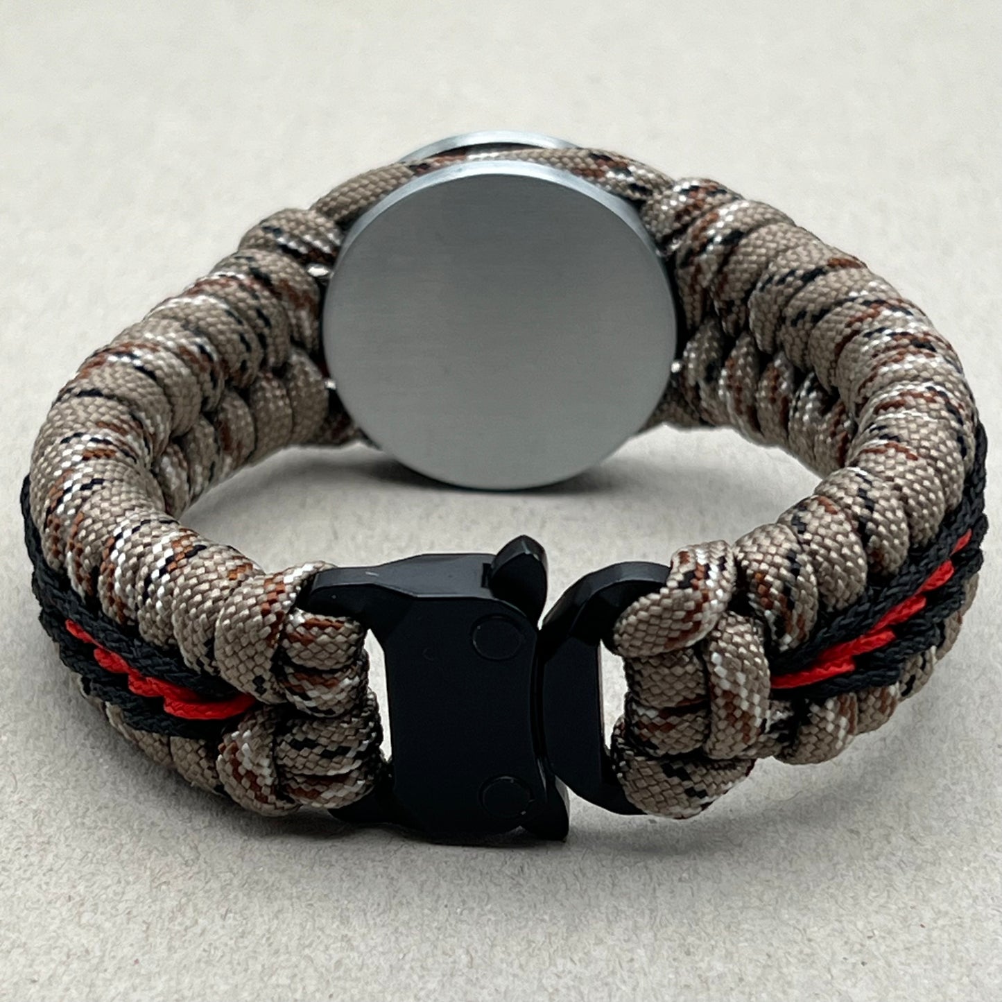 US Marine Corps bracelet-Antique Silver EGA-Desert Camo, Red & Black