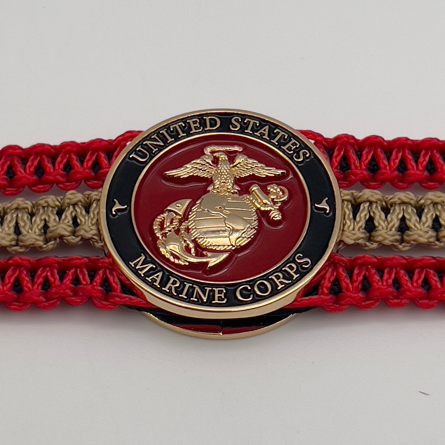 US Marine Corps bracelet | Gold EGA | Tri-Band | Black, Red & Gold