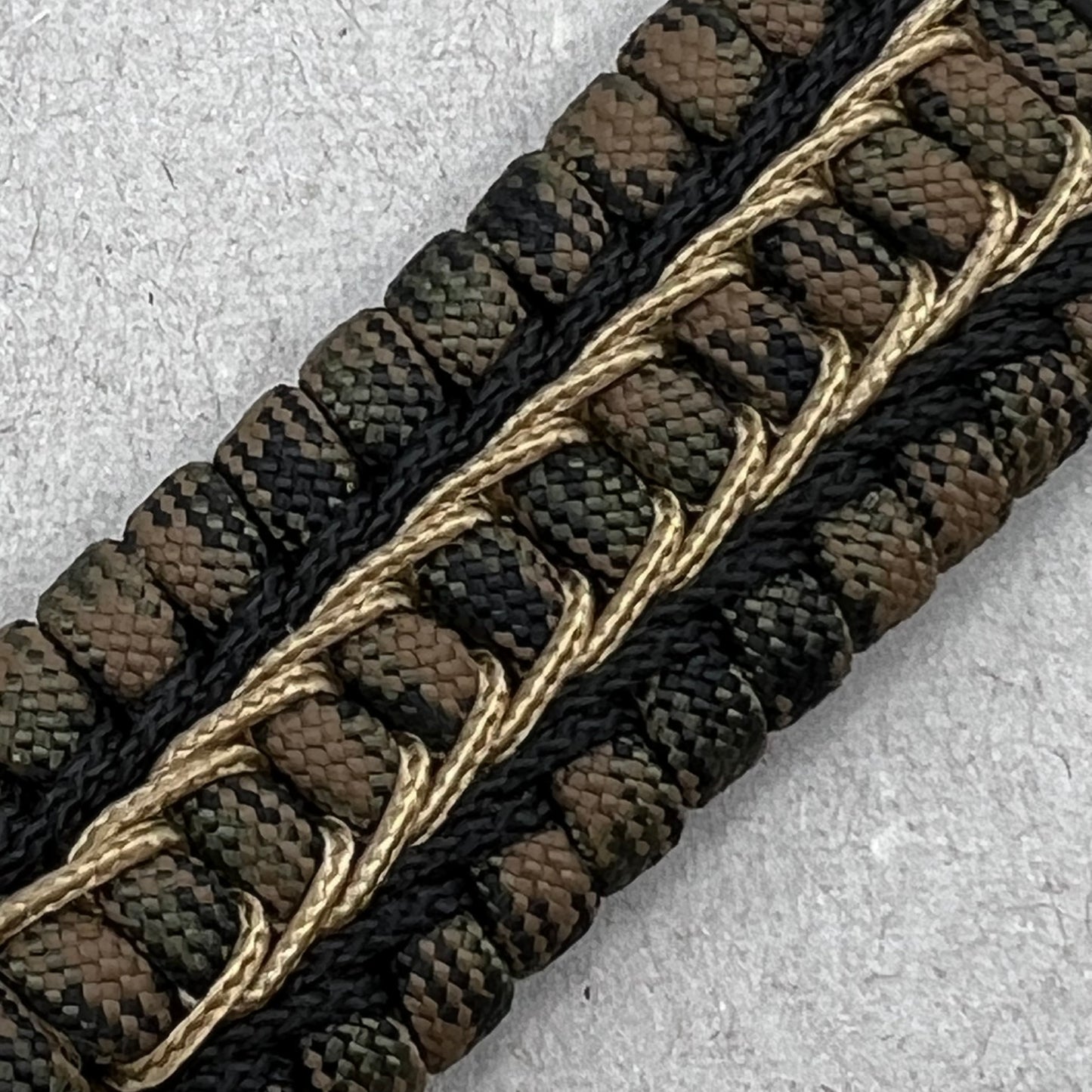 United States Army bracelet-Tactical Camo, Black & Bronze