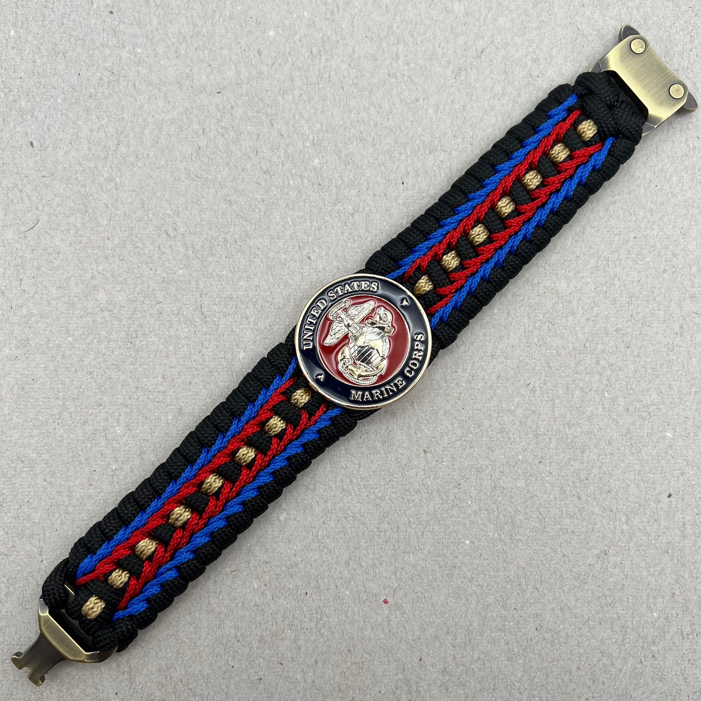 Marine Corps bracelet-Officer EGA-Black, Blue, Red & Gold