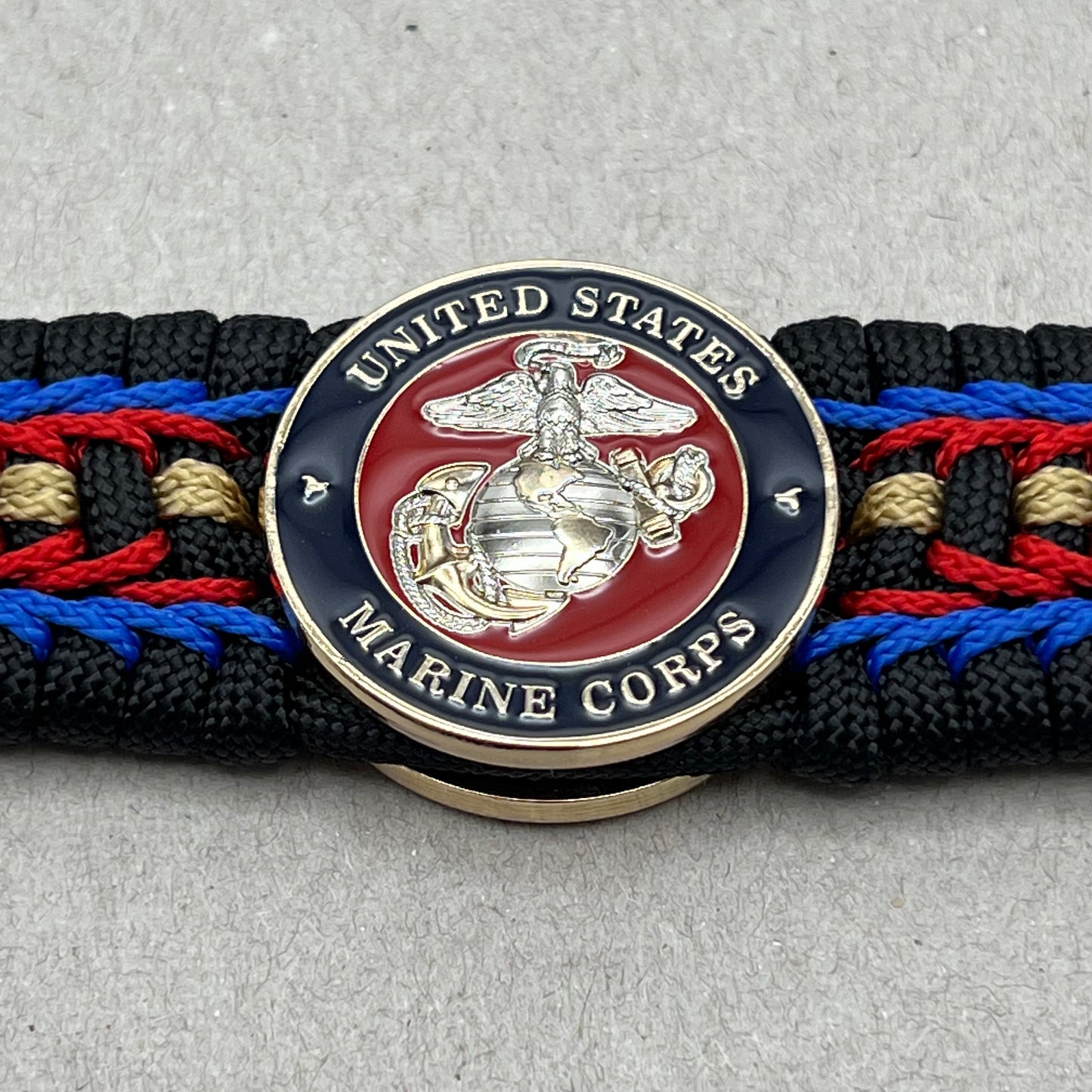 Marine Corps bracelet-Officer EGA-Black, Blue, Red & Gold