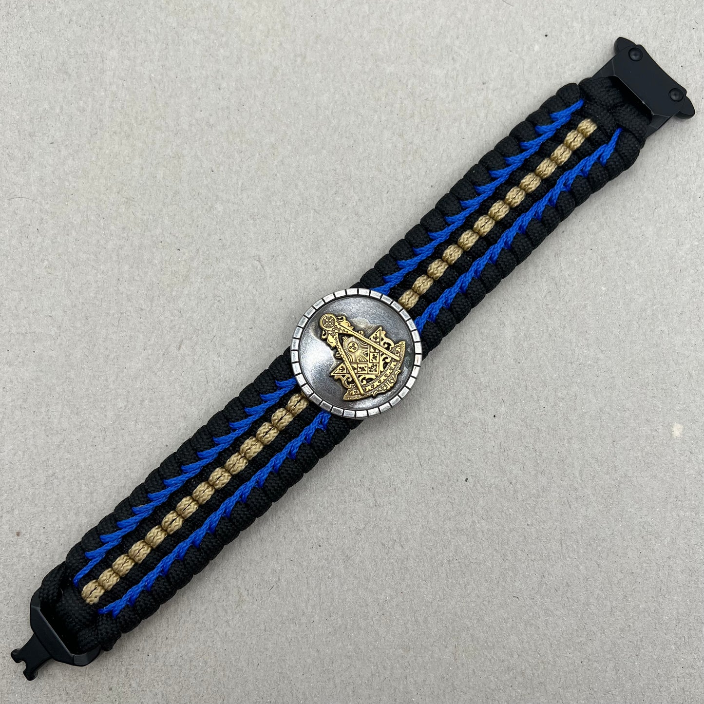 Freemason Past Master bracelet-Black, Blue & Gold