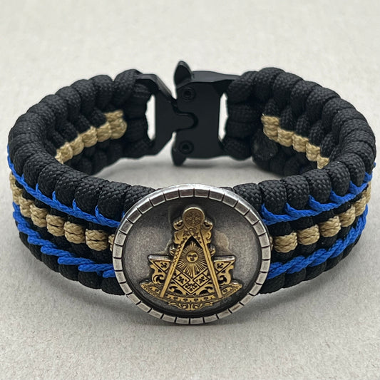 Freemason Past Master bracelet-Black, Blue & Gold