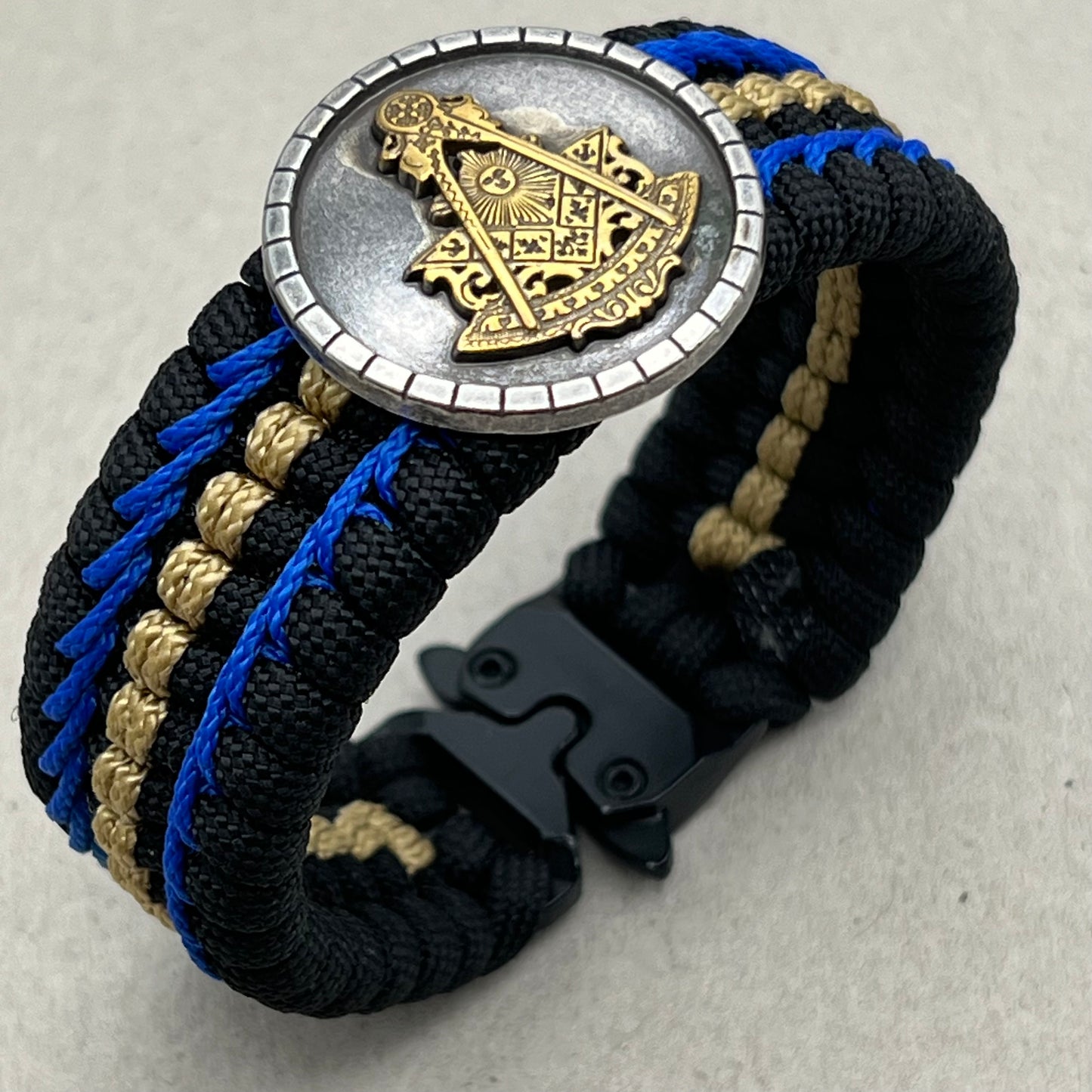 Freemason Past Master bracelet-Black, Blue & Gold