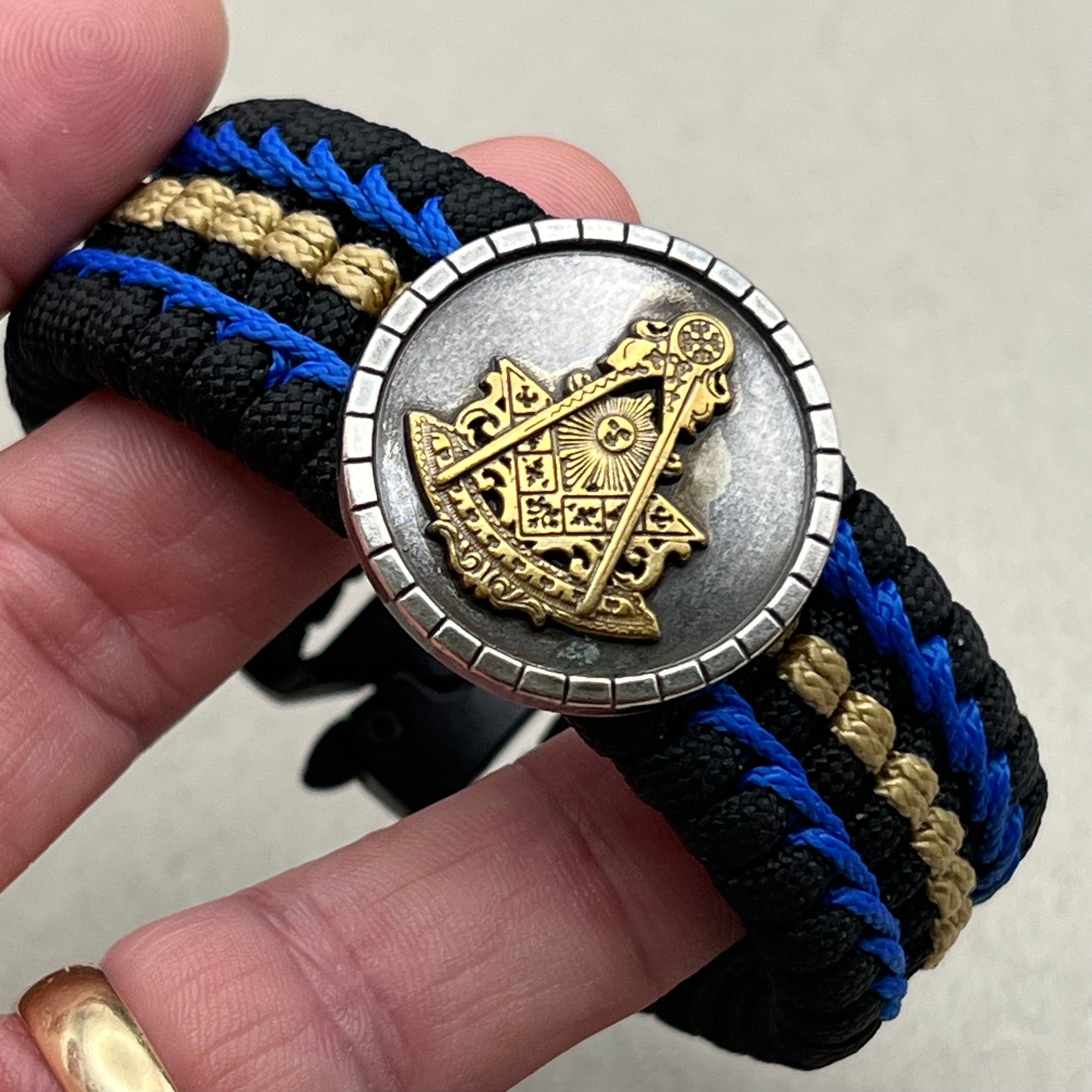 Freemason Past Master bracelet-Black, Blue & Gold