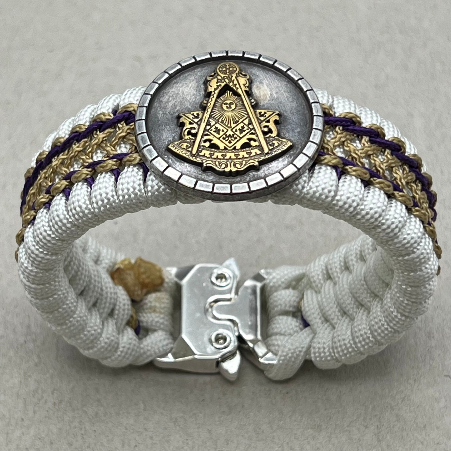 Freemason Past Master bracelet-White, Purple & Gold