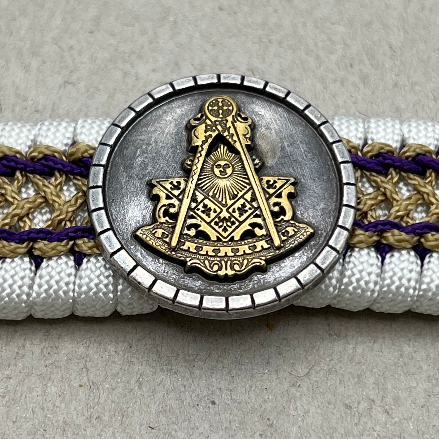 Freemason Past Master bracelet-White, Purple & Gold