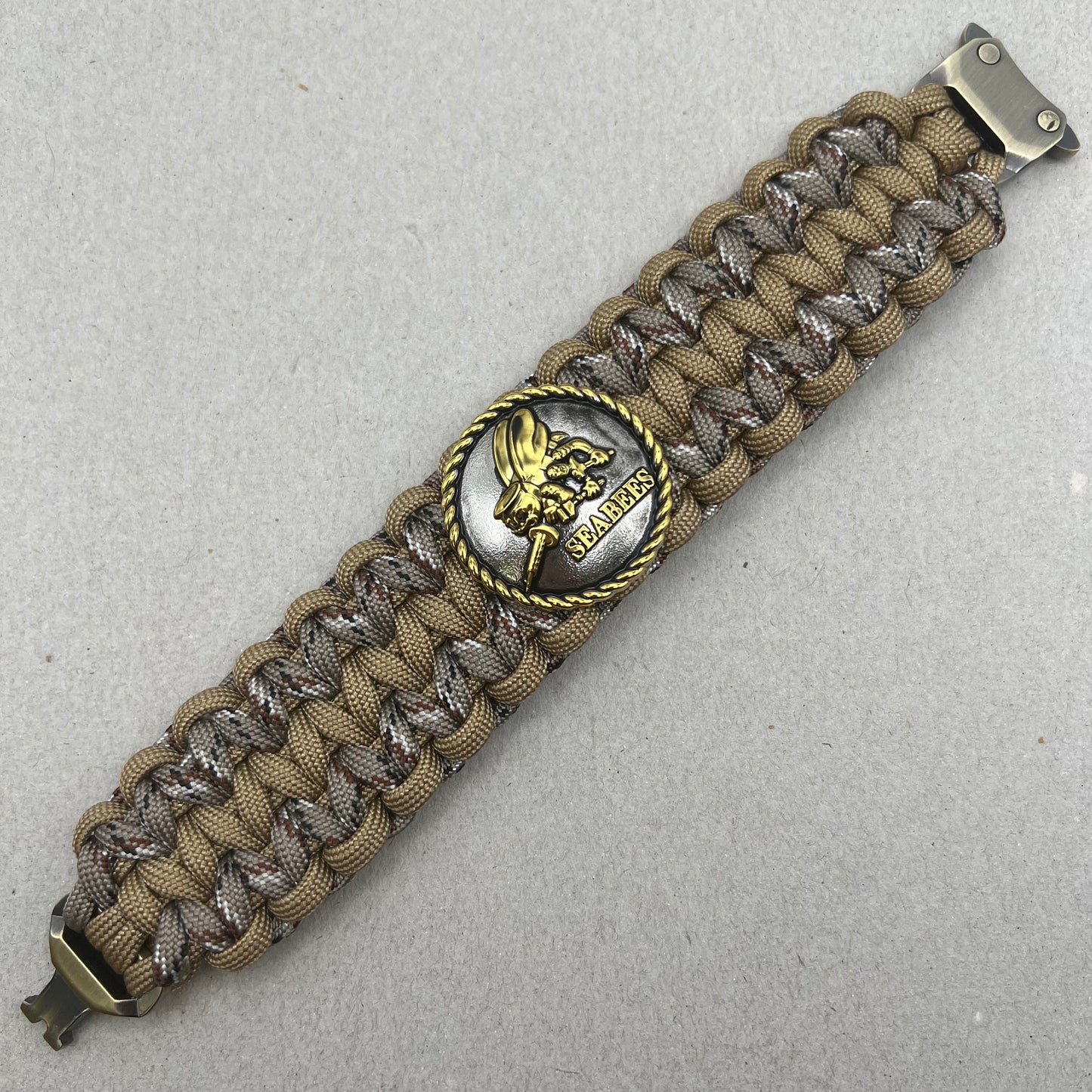 US Navy Seabees bracelet-Tan & Camo