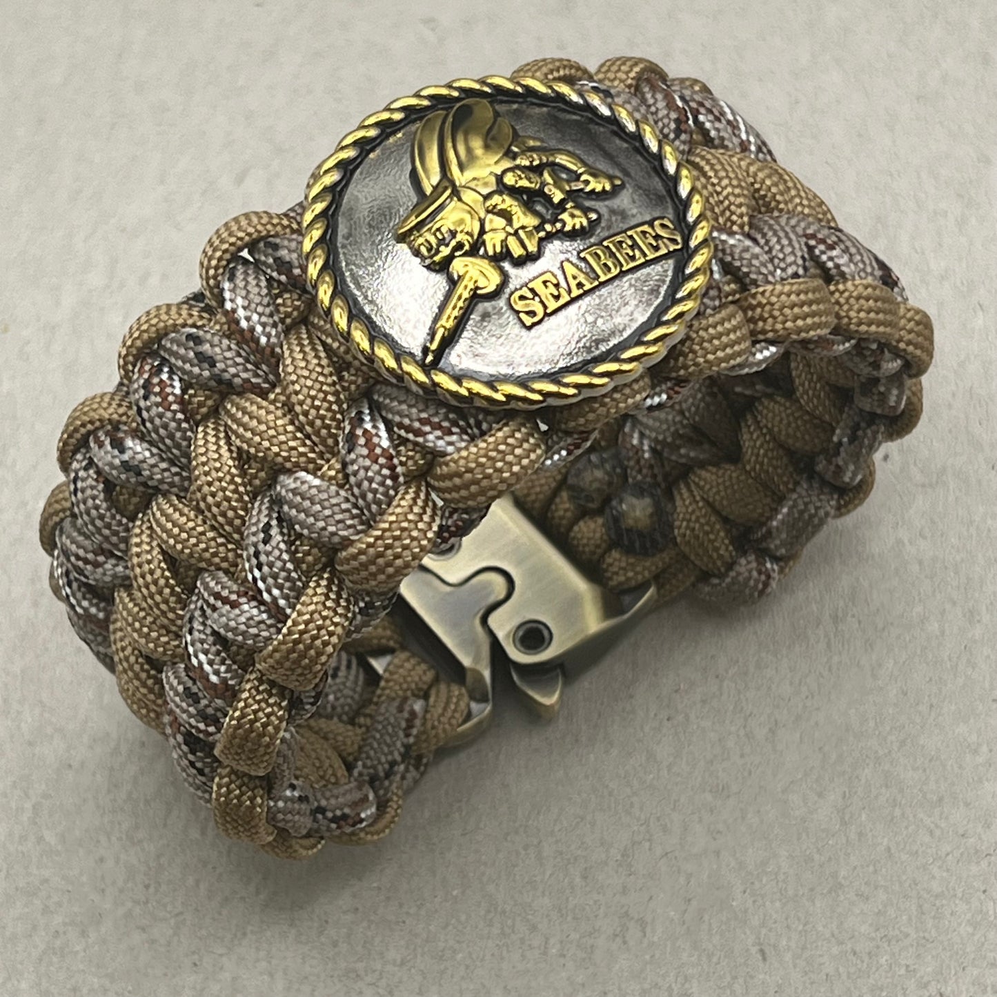 US Navy Seabees bracelet-Tan & Camo