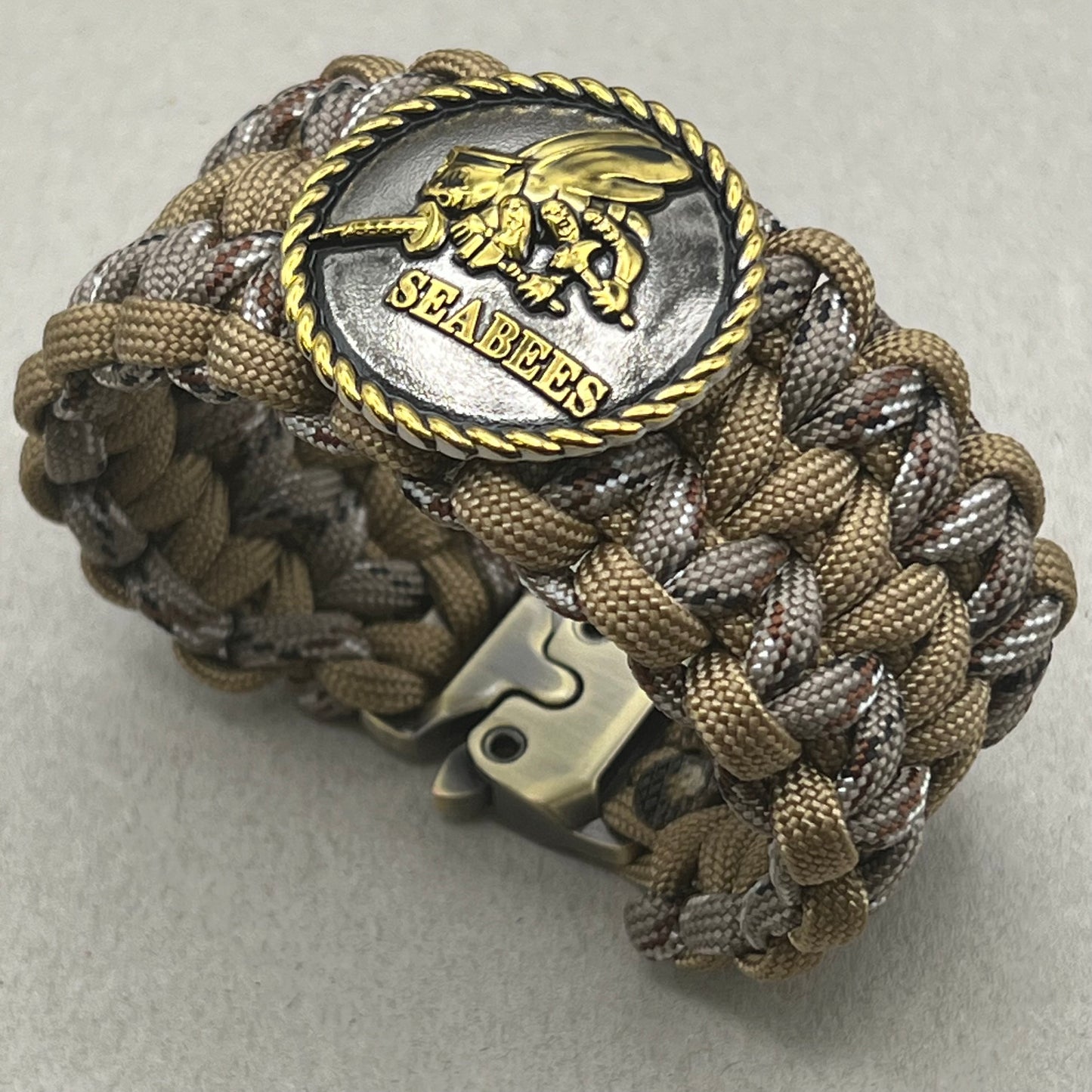 US Navy Seabees bracelet-Tan & Camo