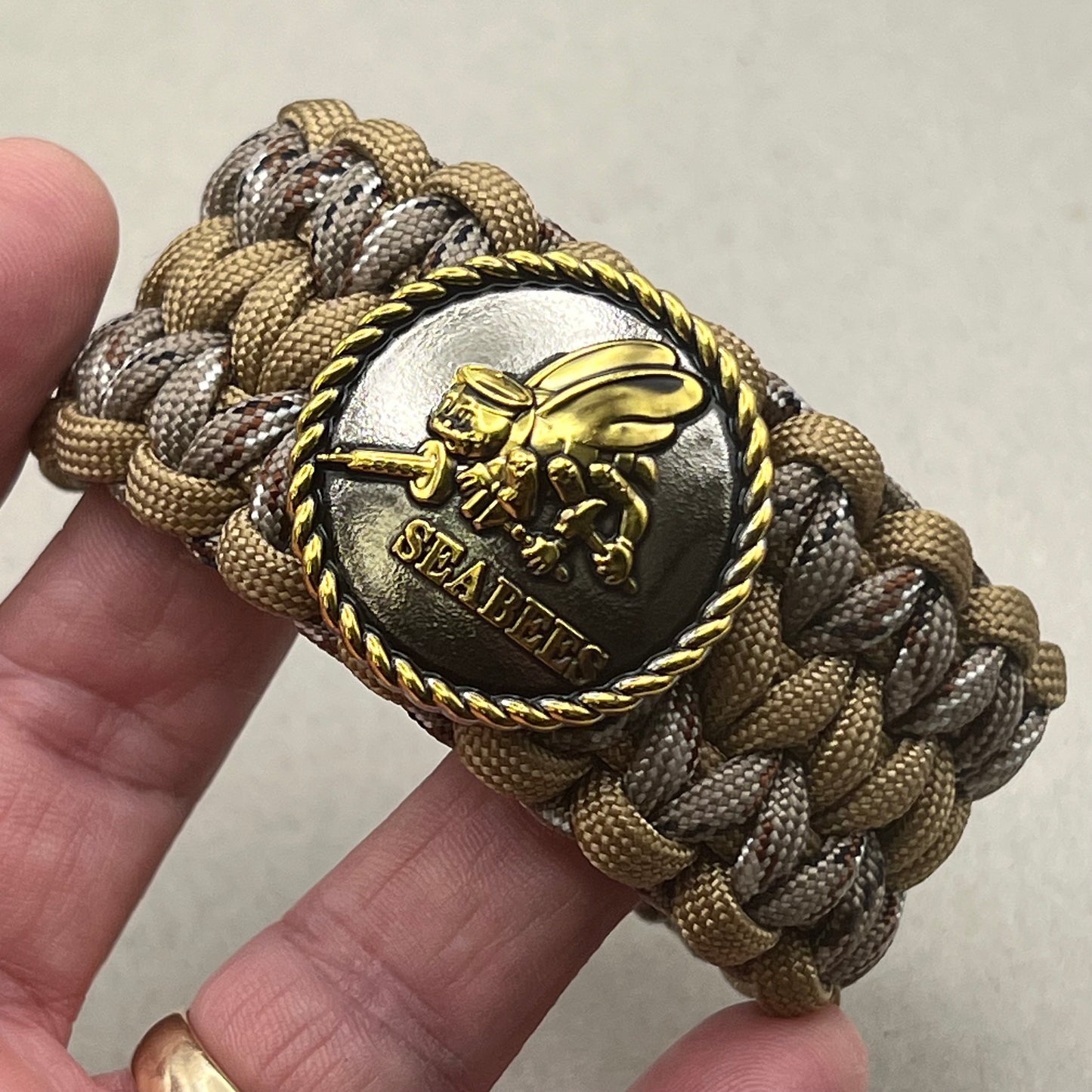 US Navy Seabees bracelet-Tan & Camo