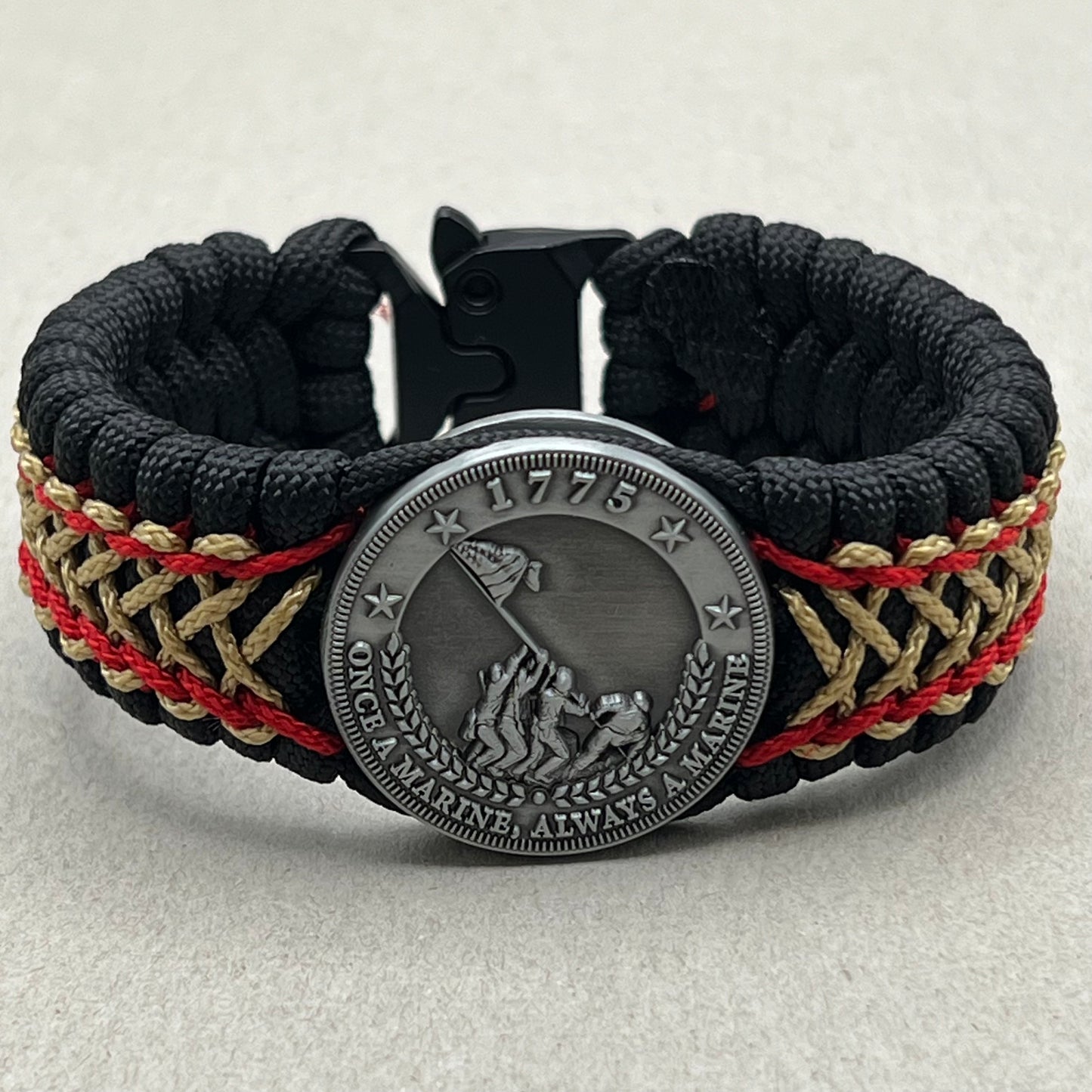 USMC Iwo Jima bracelet-Red & Gold