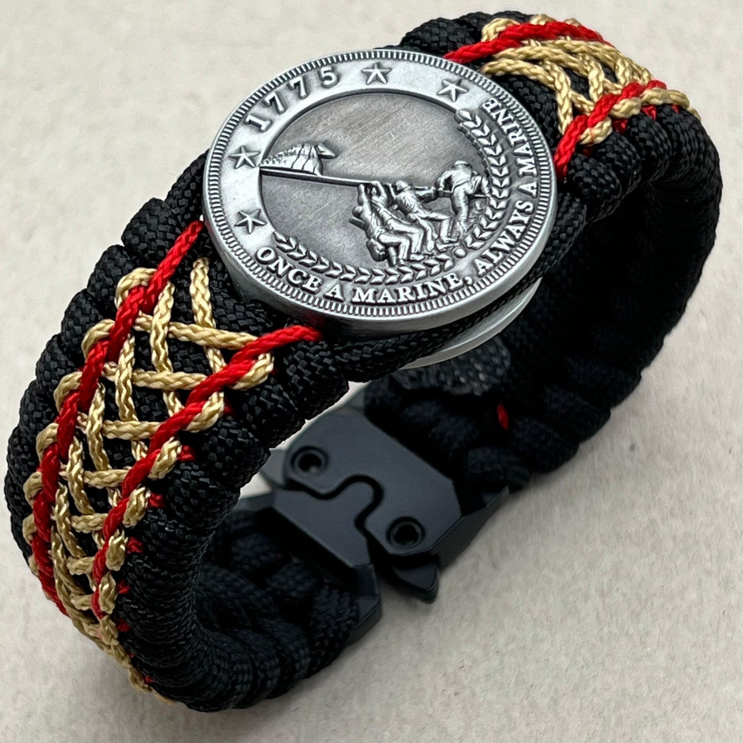 USMC Iwo Jima bracelet-Red & Gold