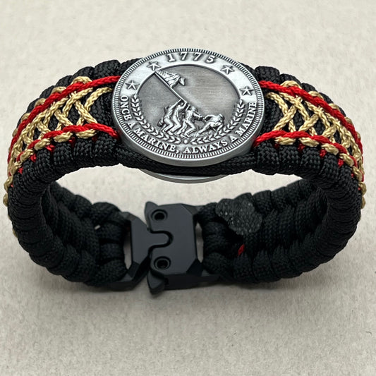 USMC Iwo Jima bracelet-Red & Gold