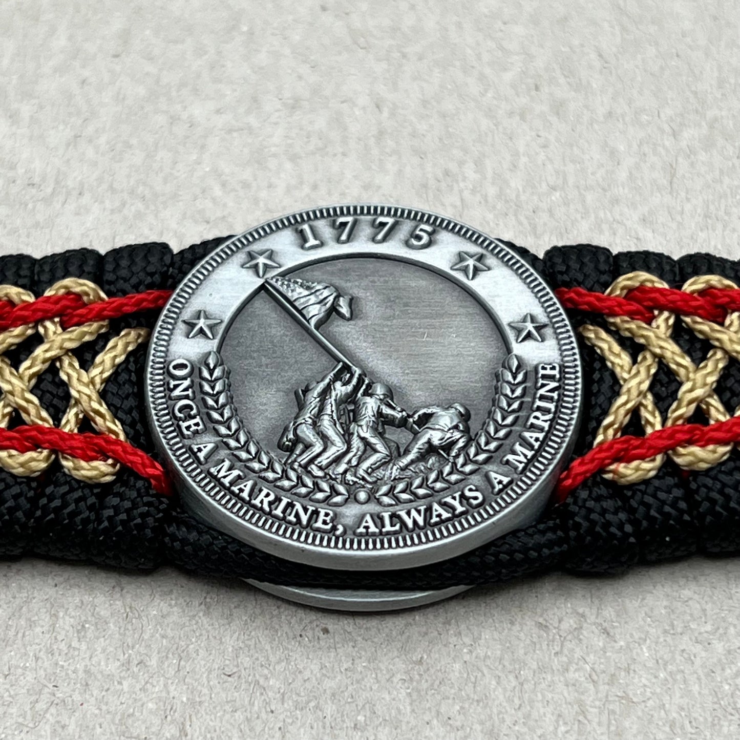 USMC Iwo Jima bracelet-Red & Gold