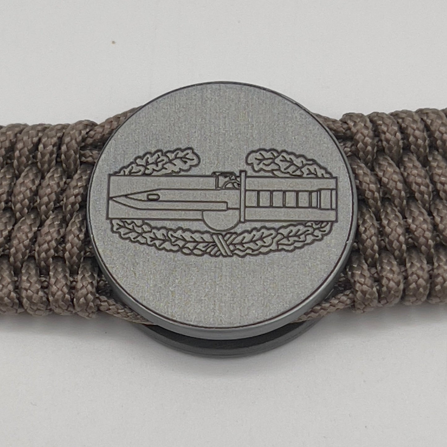 Tan US Army engraved Combat Action badge bracelet