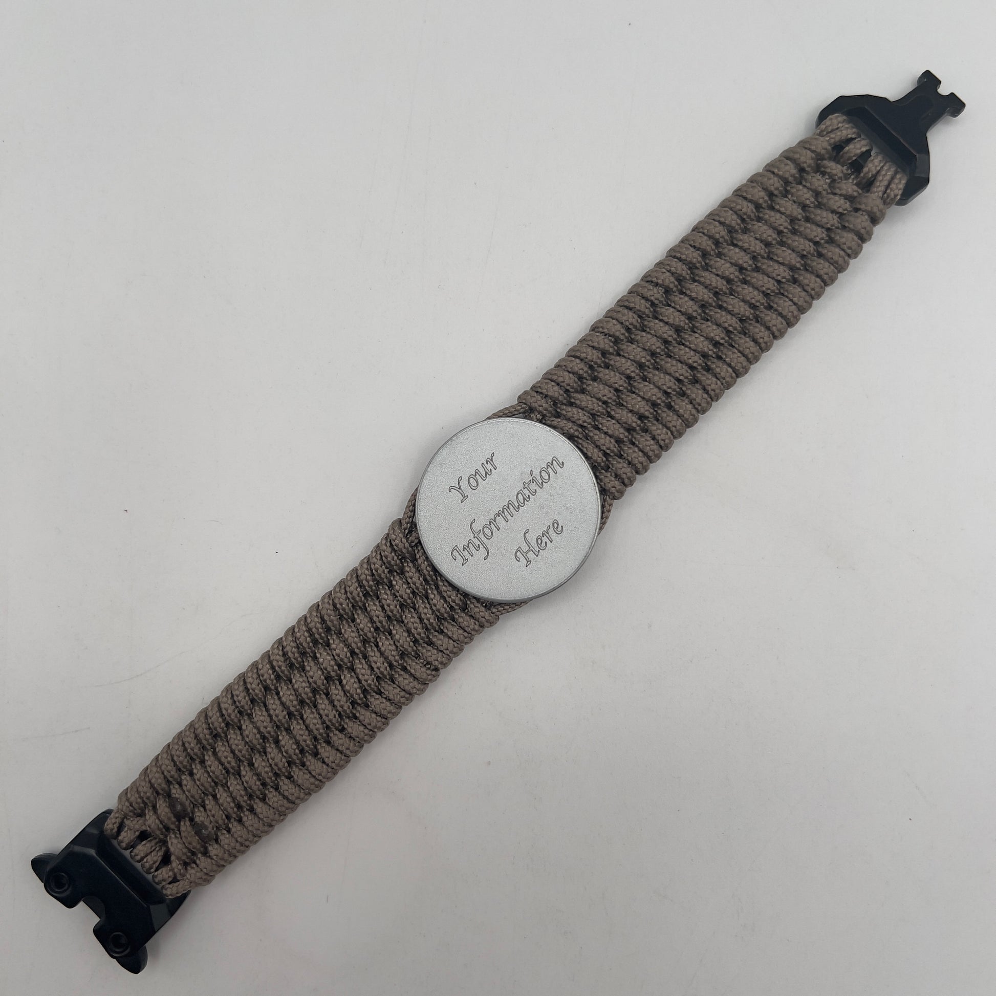 Custom engraved black and tan US Army bracelet