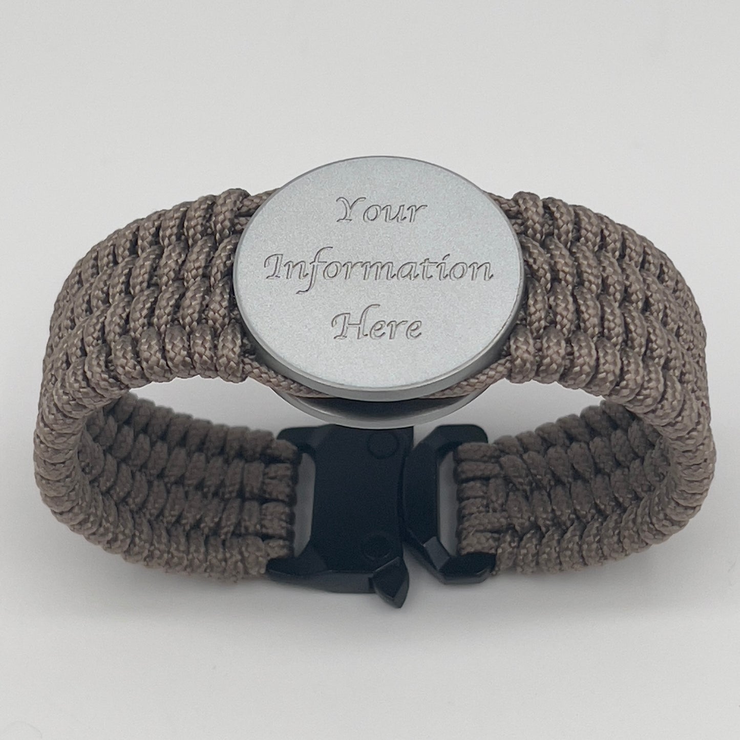 Custom engraved black and tan US Army bracelet