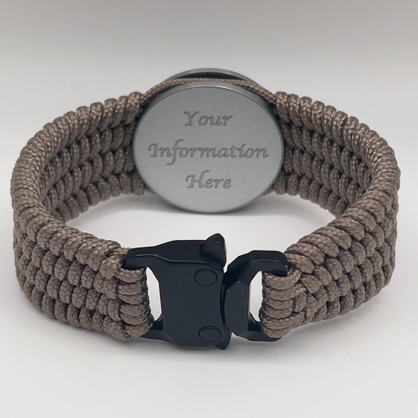 Custom engraved black and tan US Army bracelet