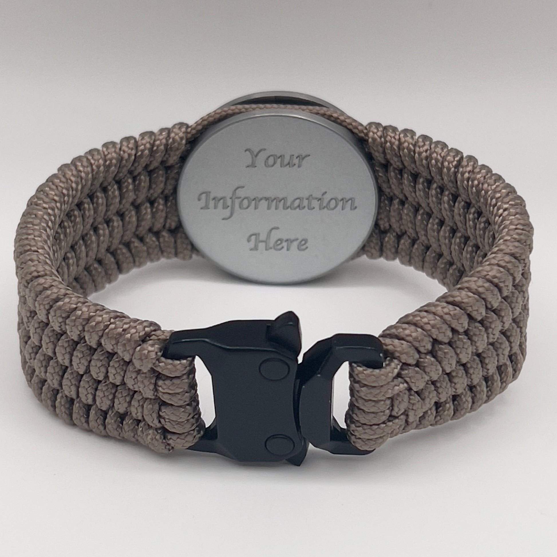 Custom engraved black and tan US Army bracelet