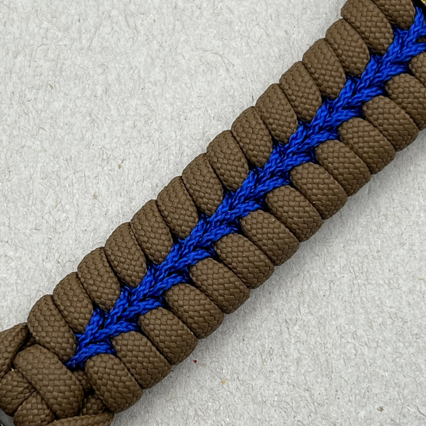 St Michael Christian bracelet | Brown & Blue