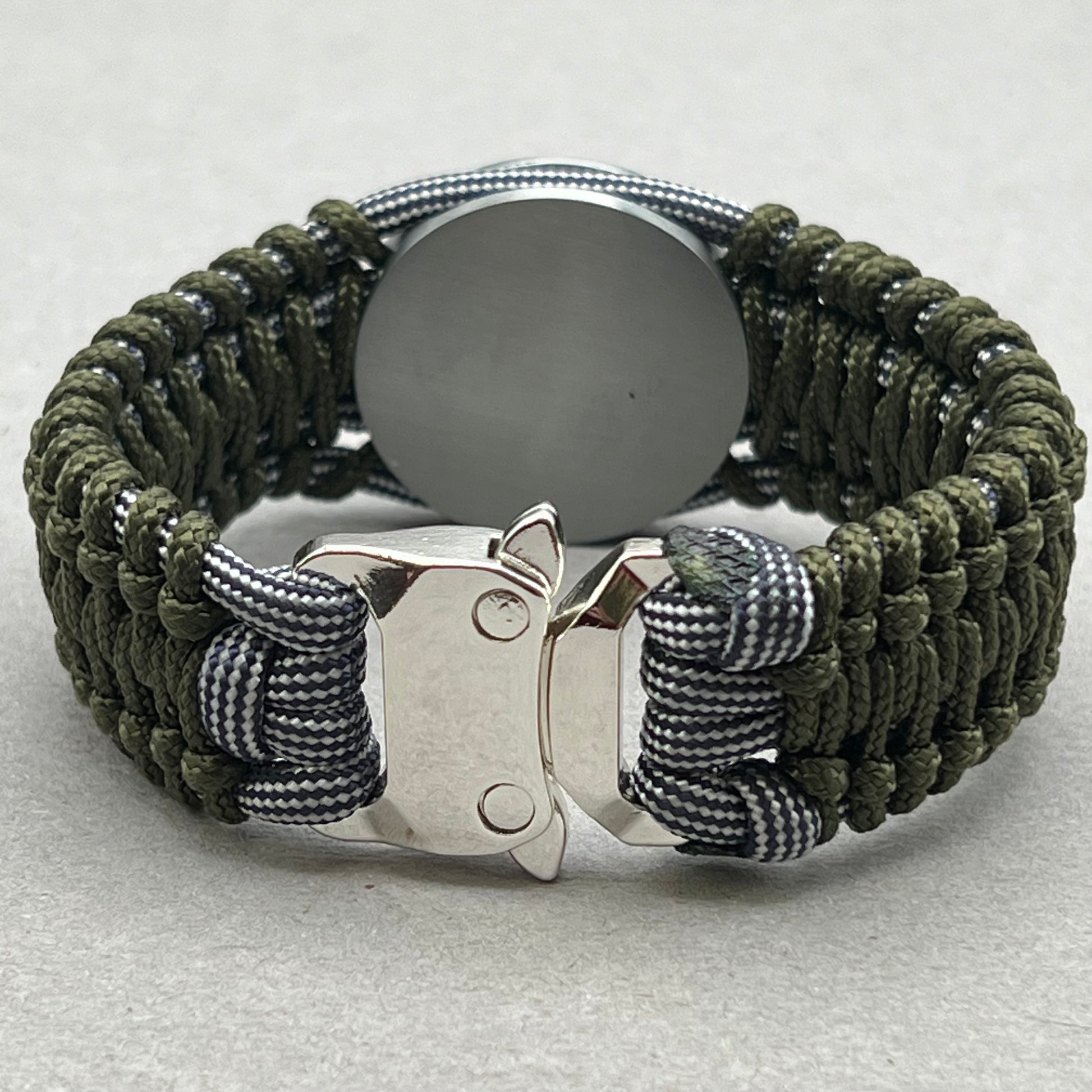 United States Marine Corps Iwo Jima handcrafted paracord bracelet. 3D UV printed injection molded beaded medallion.