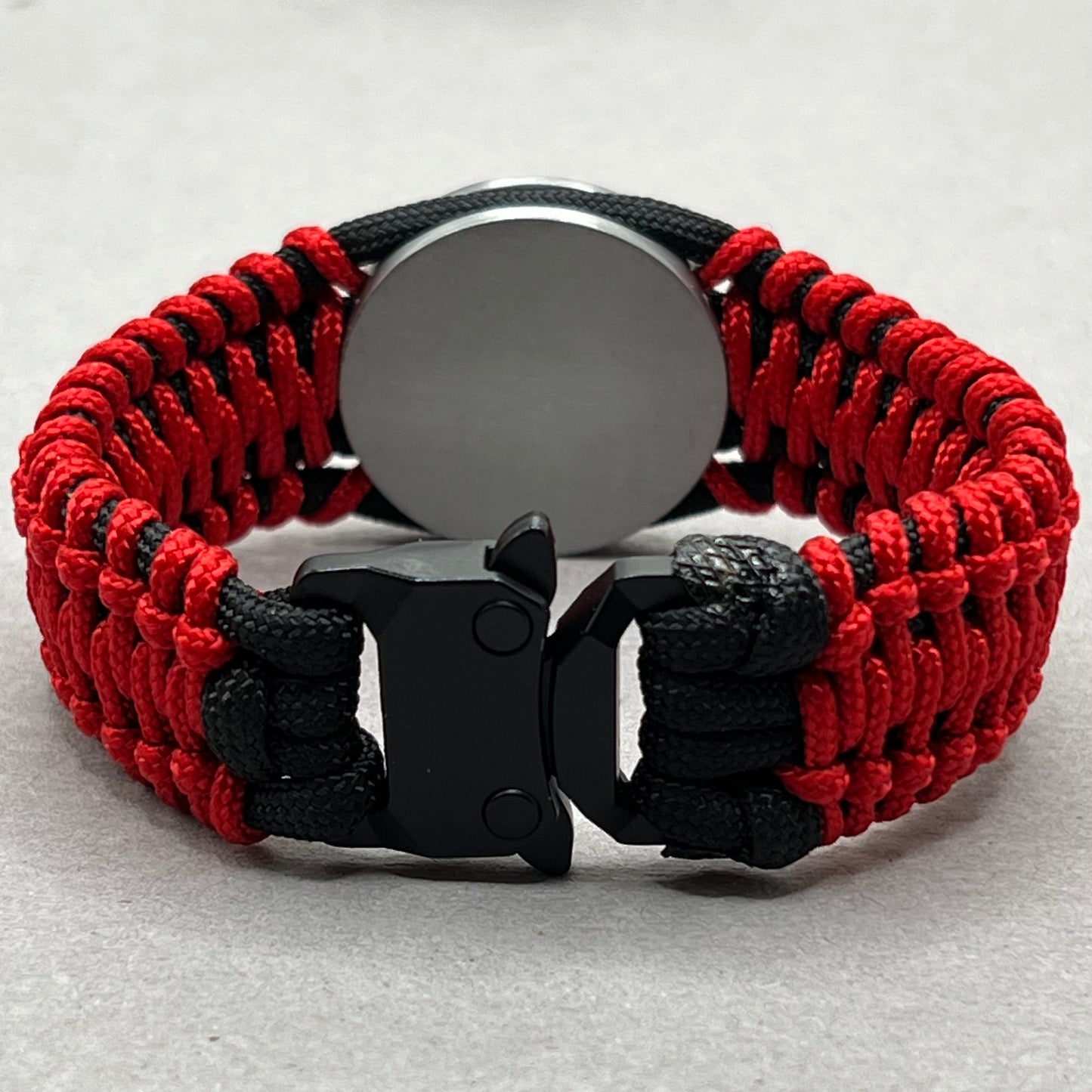 United States Marine Corps Iwo Jima handcrafted paracord bracelet. 3D UV printed injection molded beaded medallion.