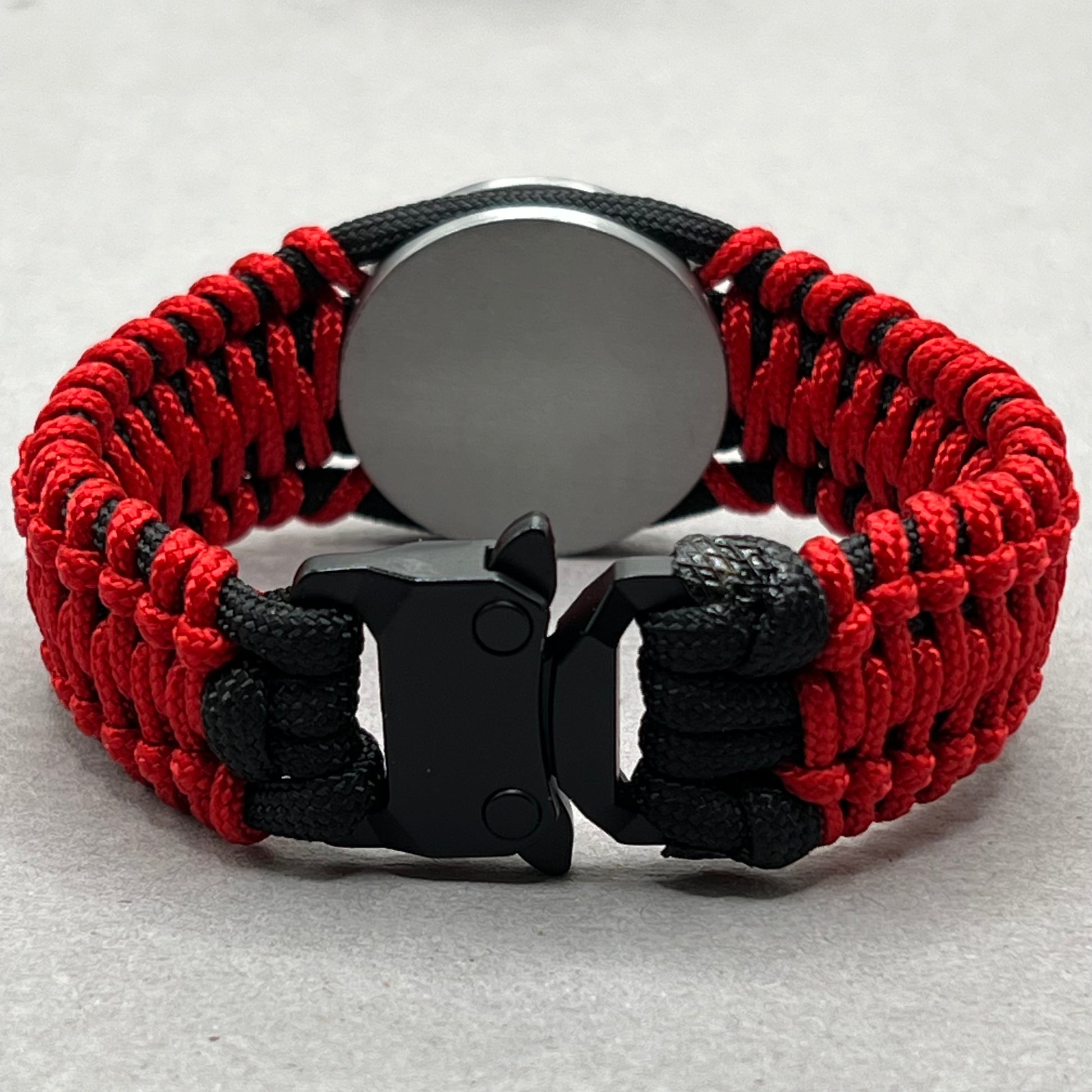 United States Marine Corps Iwo Jima handcrafted paracord bracelet. 3D UV printed injection molded beaded medallion.