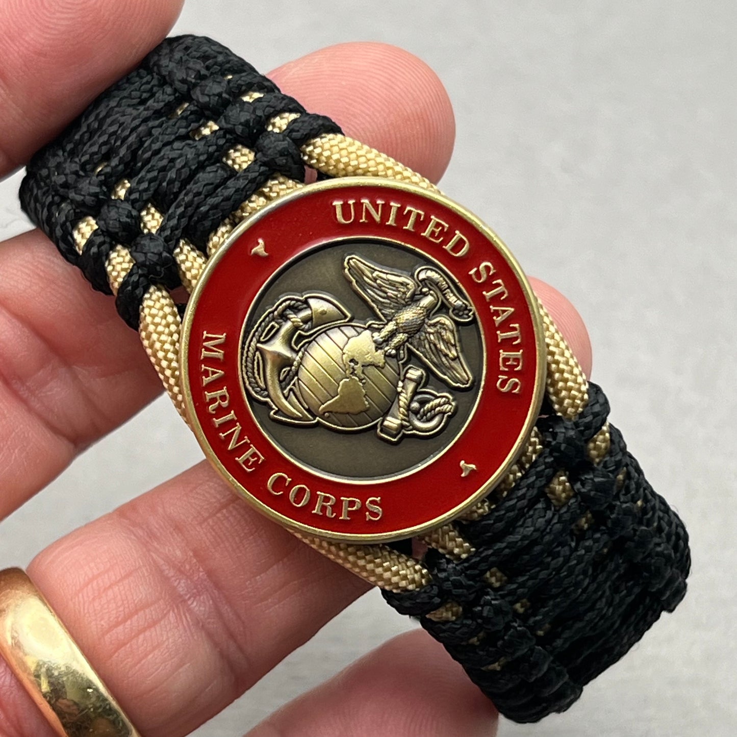 United States Marine Corps paracord bracelet.