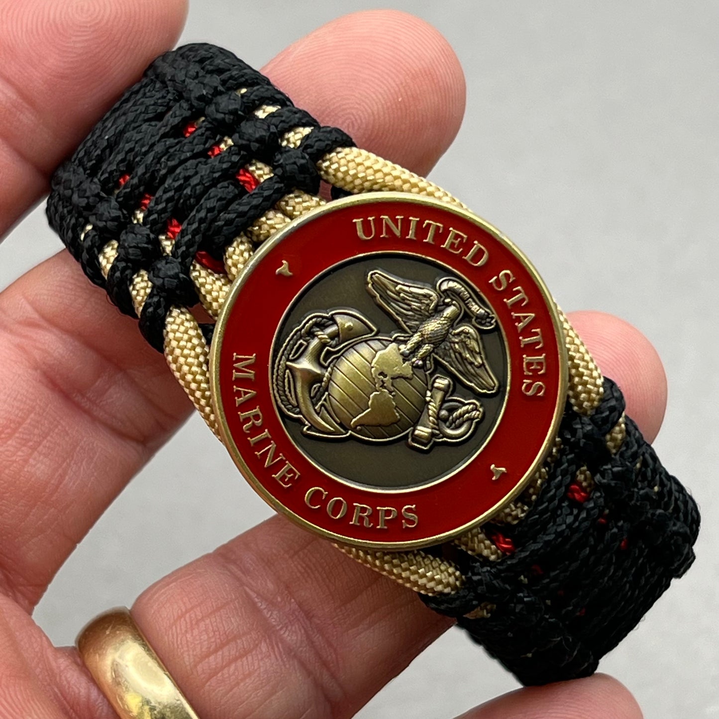 United States Marine Corps paracord bracelet.