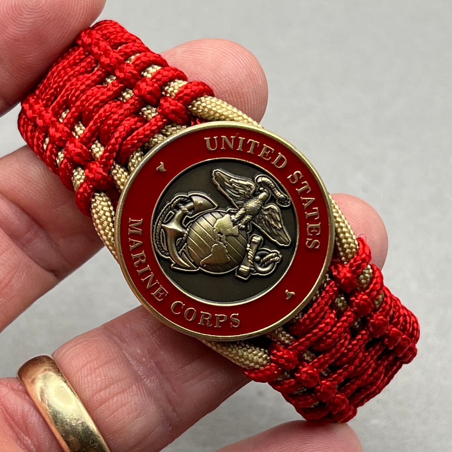 United States Marine Corps paracord bracelet.